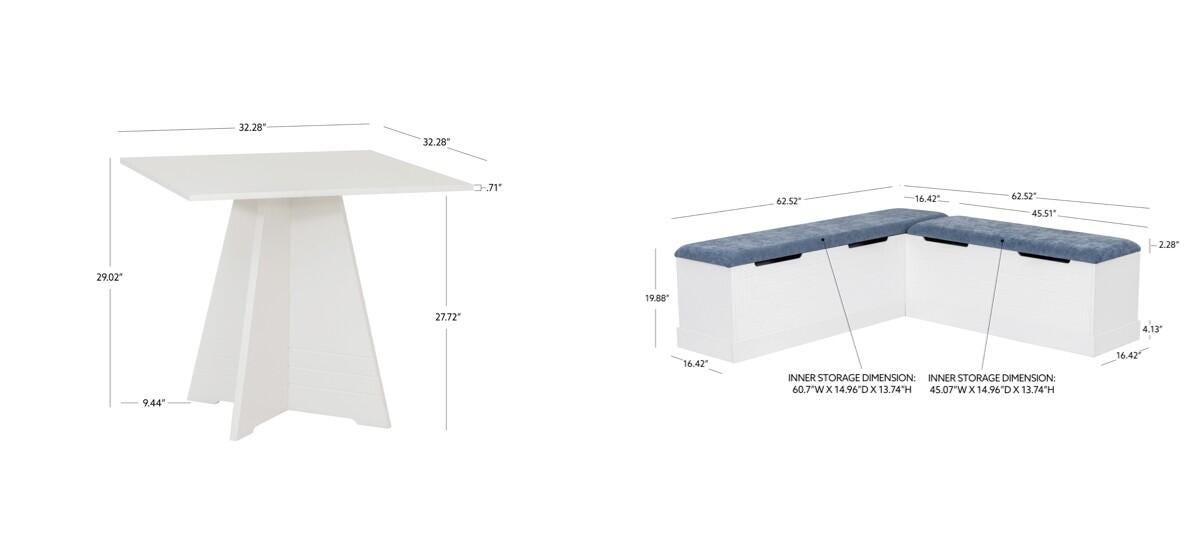 Linon Cammie Nook Dining Set, , large