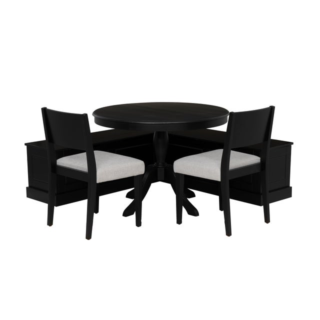 Linon Landin Dining Table with 2 Chairs and Nook Set