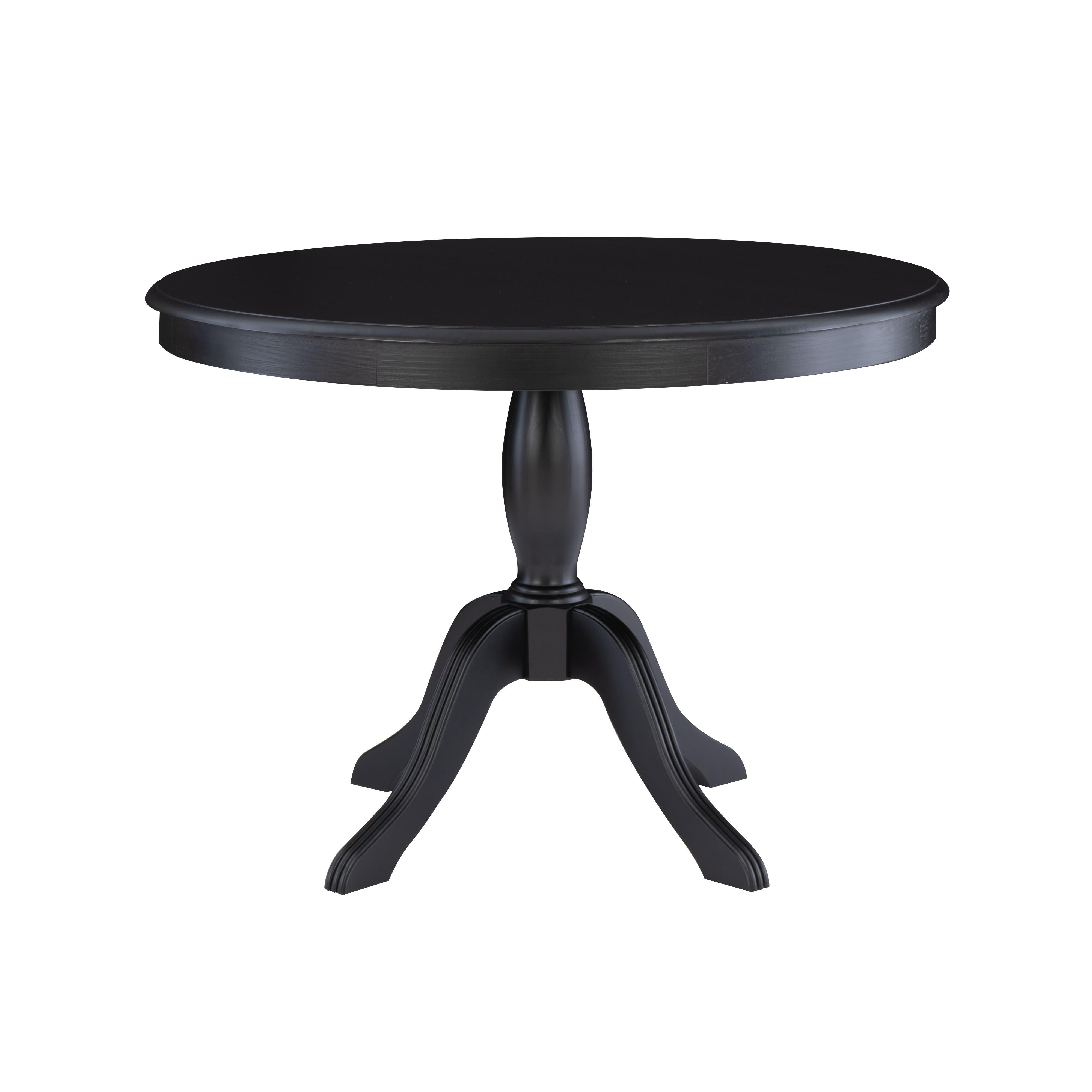 Linon Landin Dining Table with 2 Chairs and Bench, Black, large