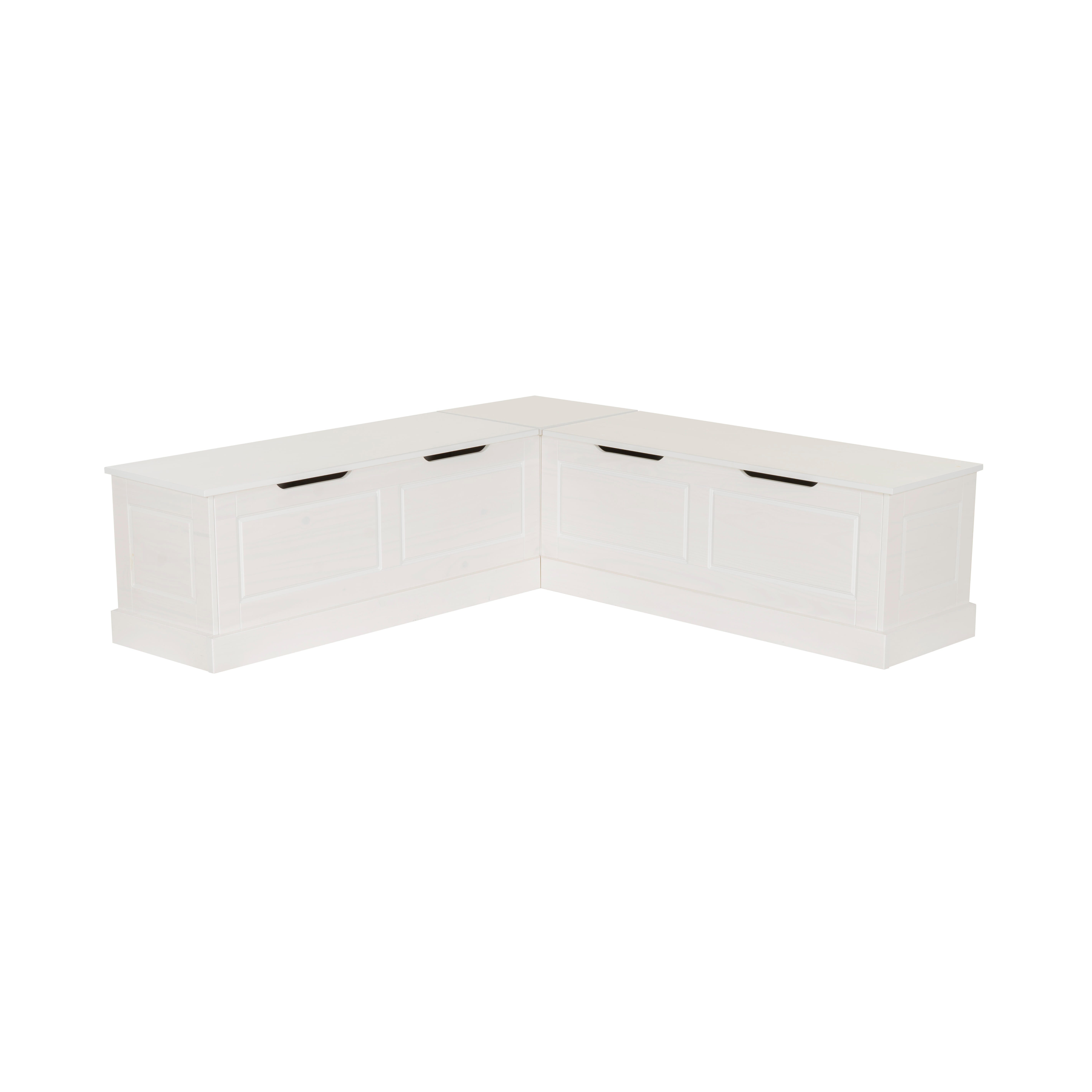 Linon Landin Dining Table with 2 Chairs and Bench, White, large