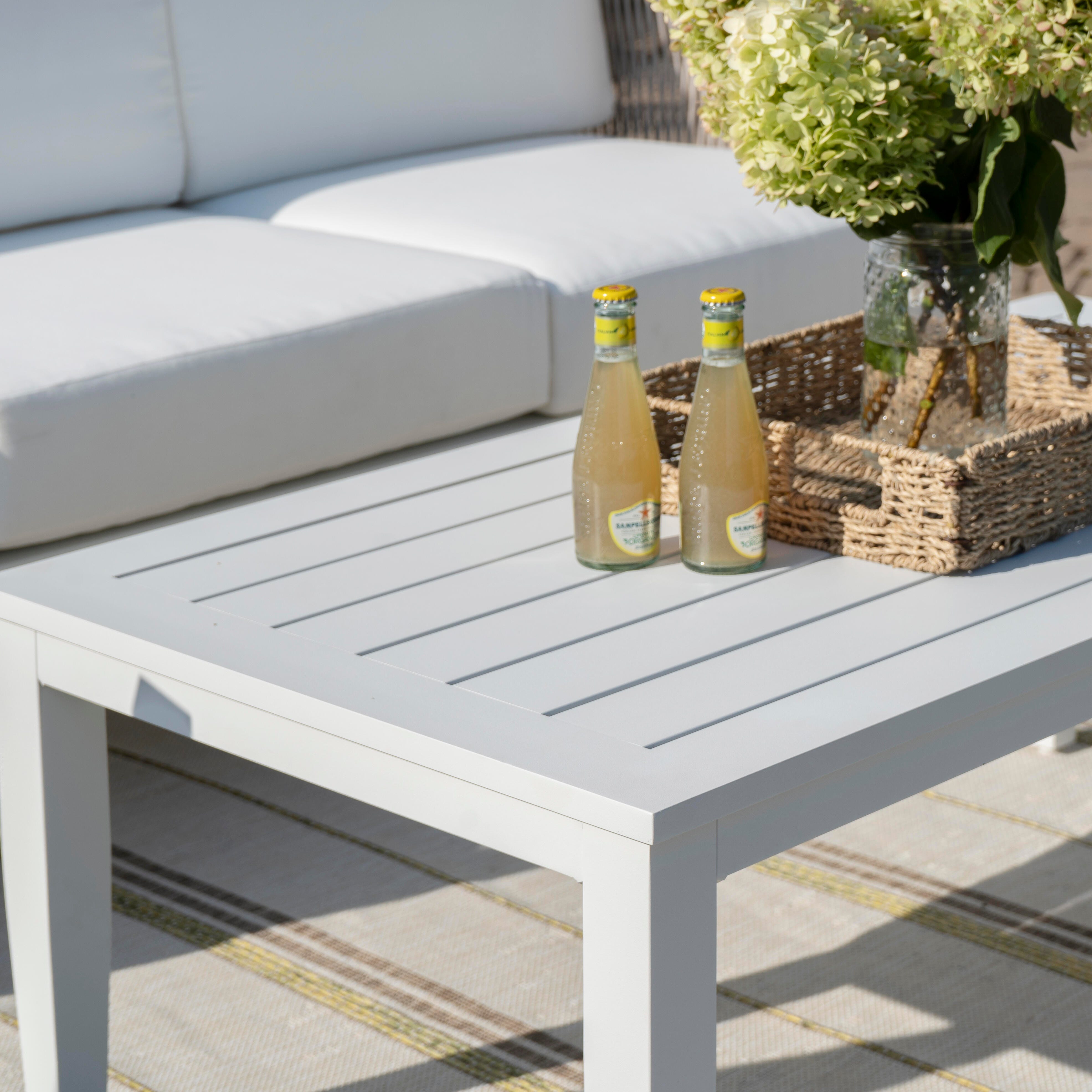 Linon Carter Outdoor Sofa with Coffee Table and 2 Armchairs, , large