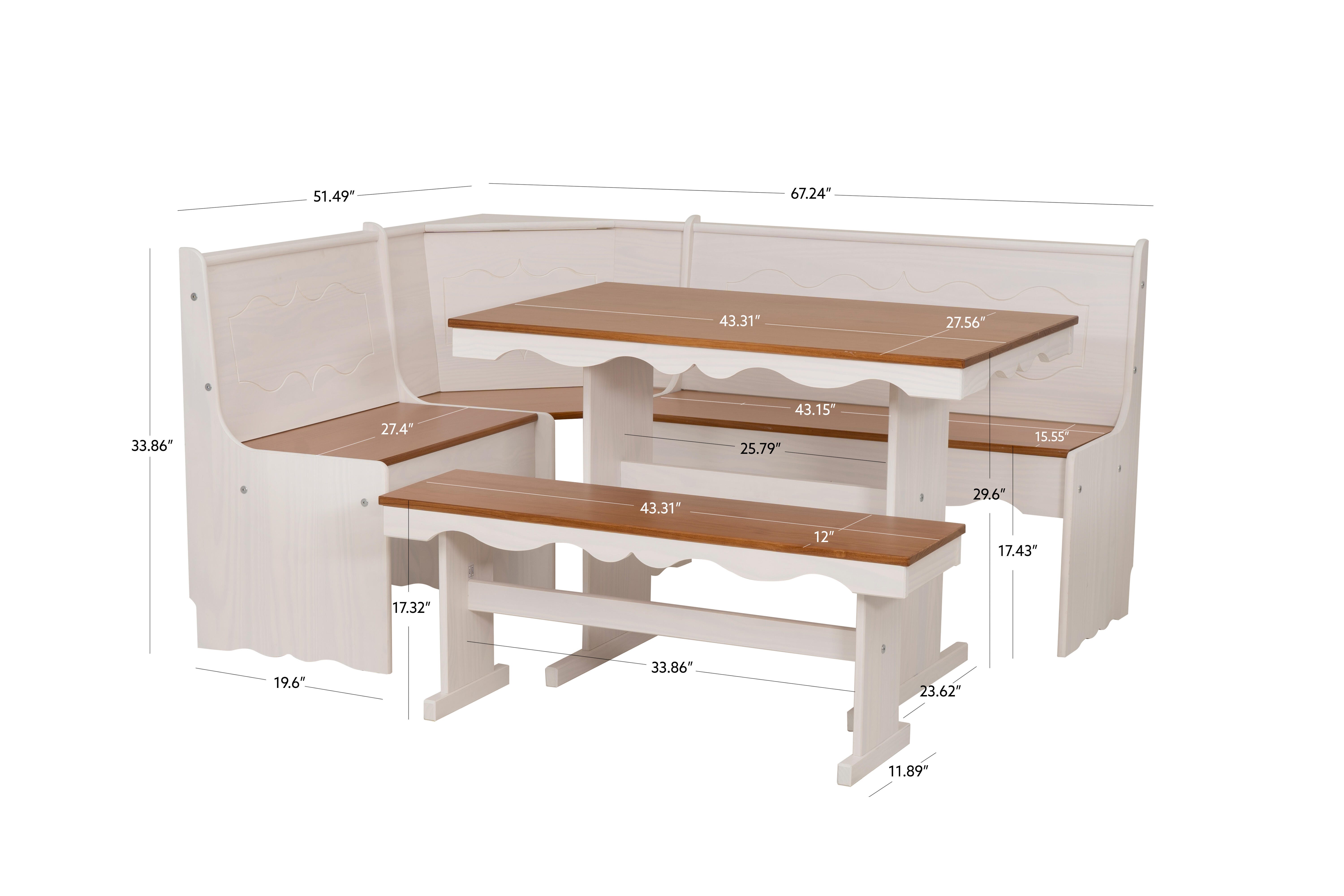 Linon Catie 67" Dining Nook, , large