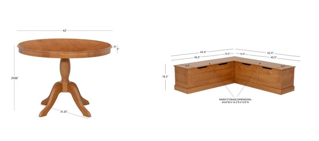 Linon Landin 62" Dining Nook, , large
