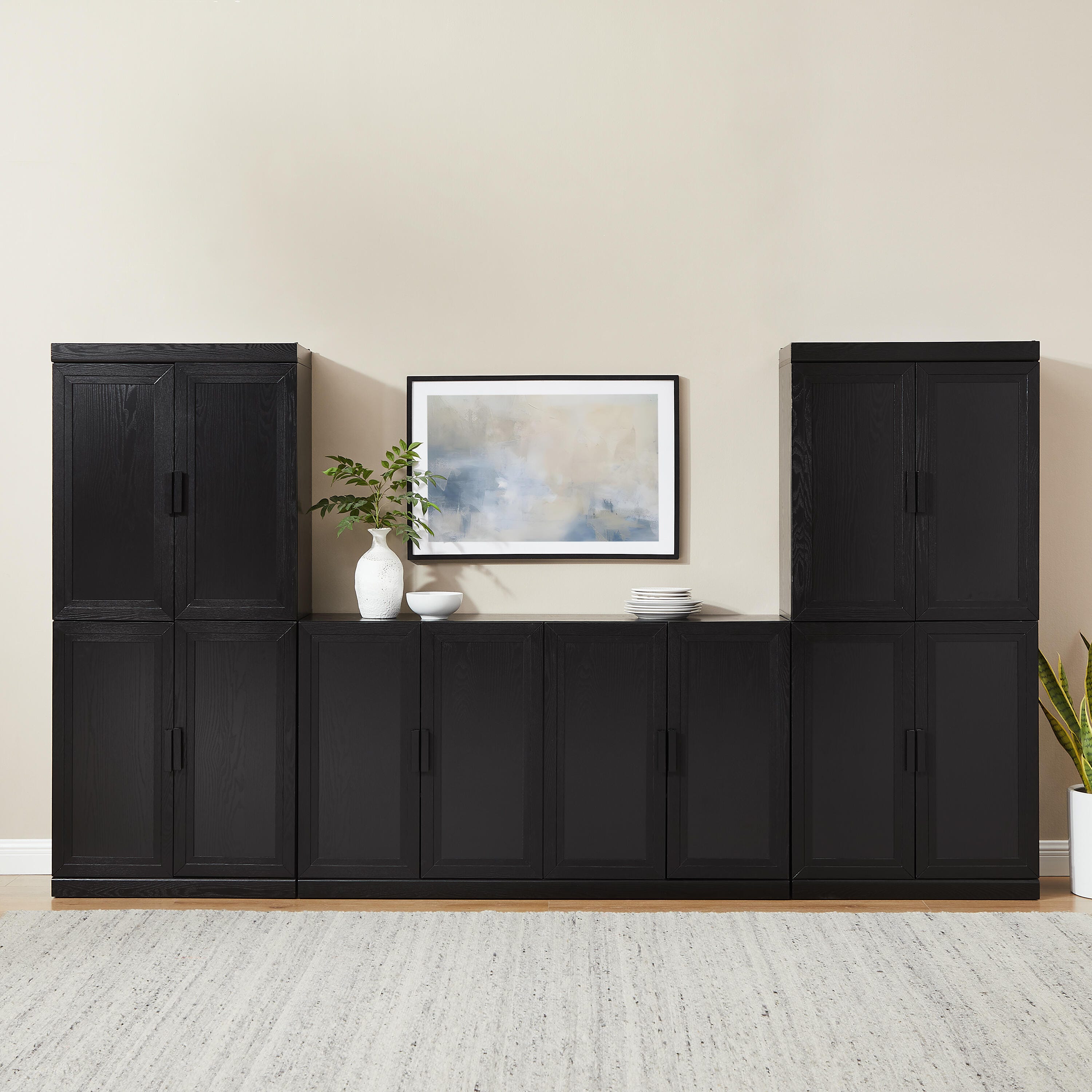 Crosley Furniture Essen Solid Sideboard and Pantry Set, , large