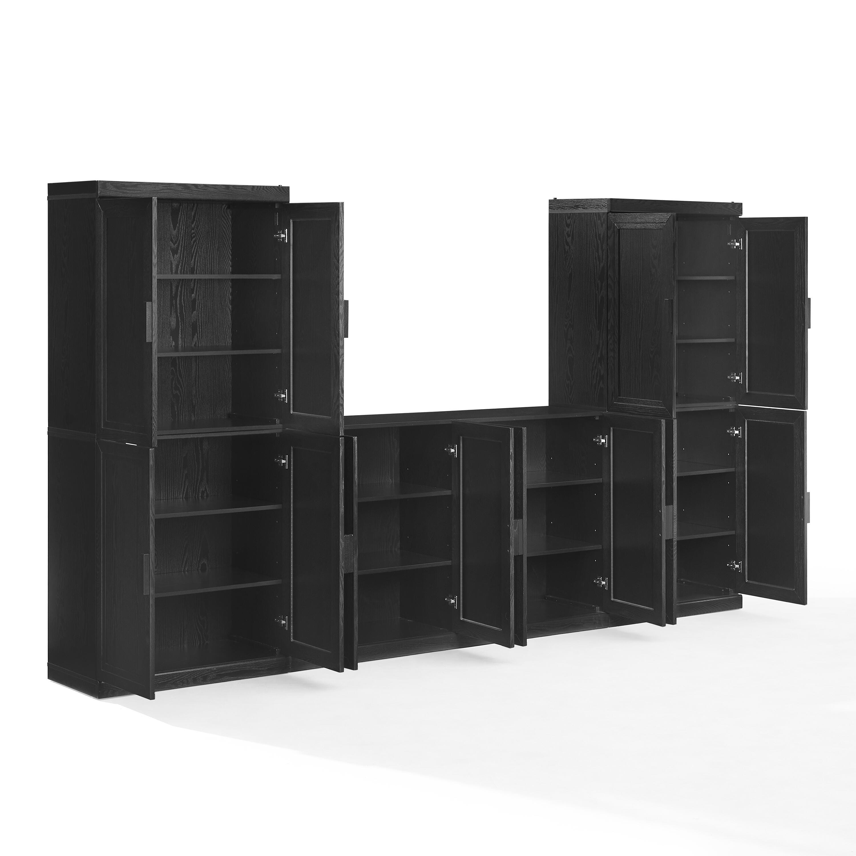 Crosley Furniture Essen Solid Sideboard and Pantry Set, , large