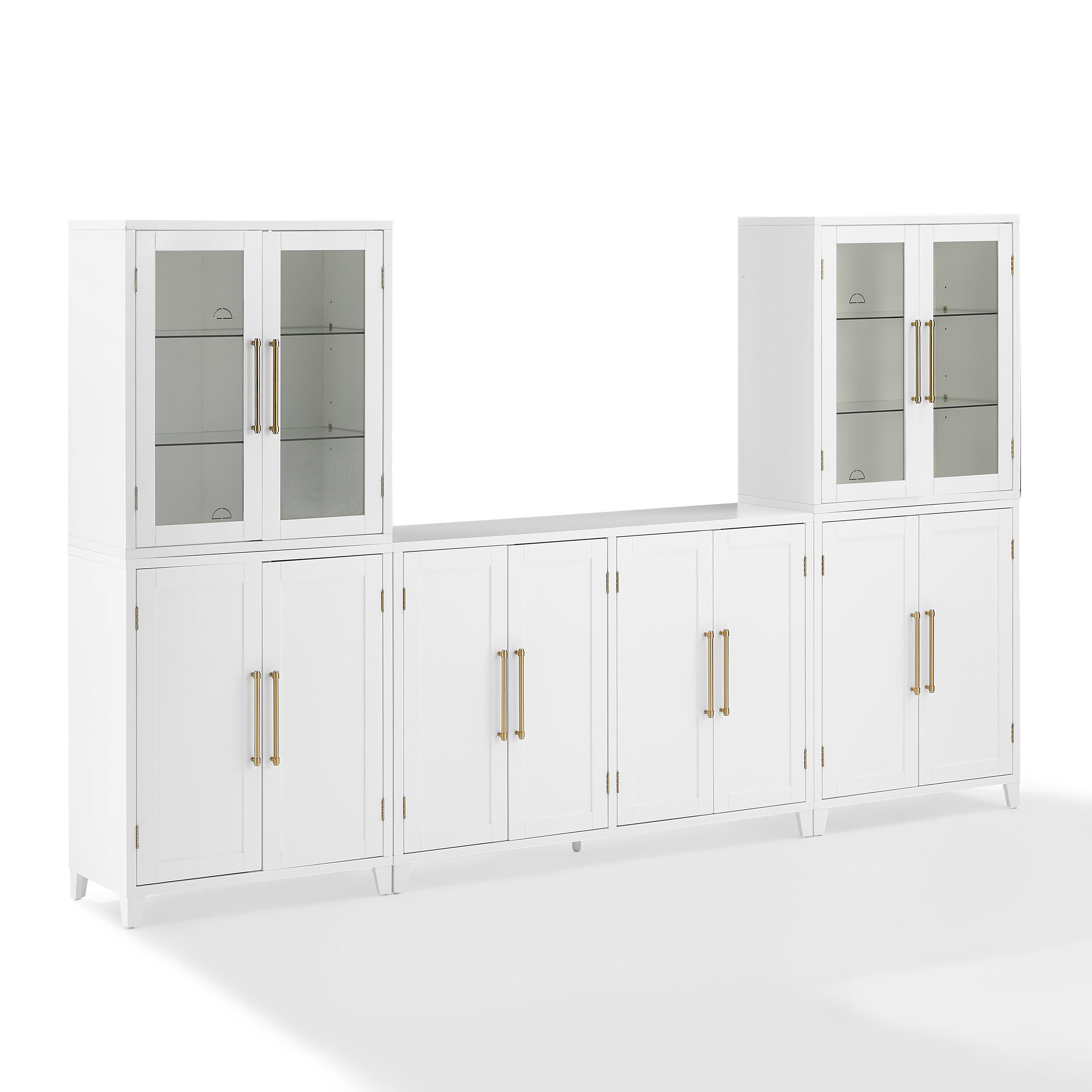 Crosley Furniture Roarke Solid Sideboard and Pantry Set, , large