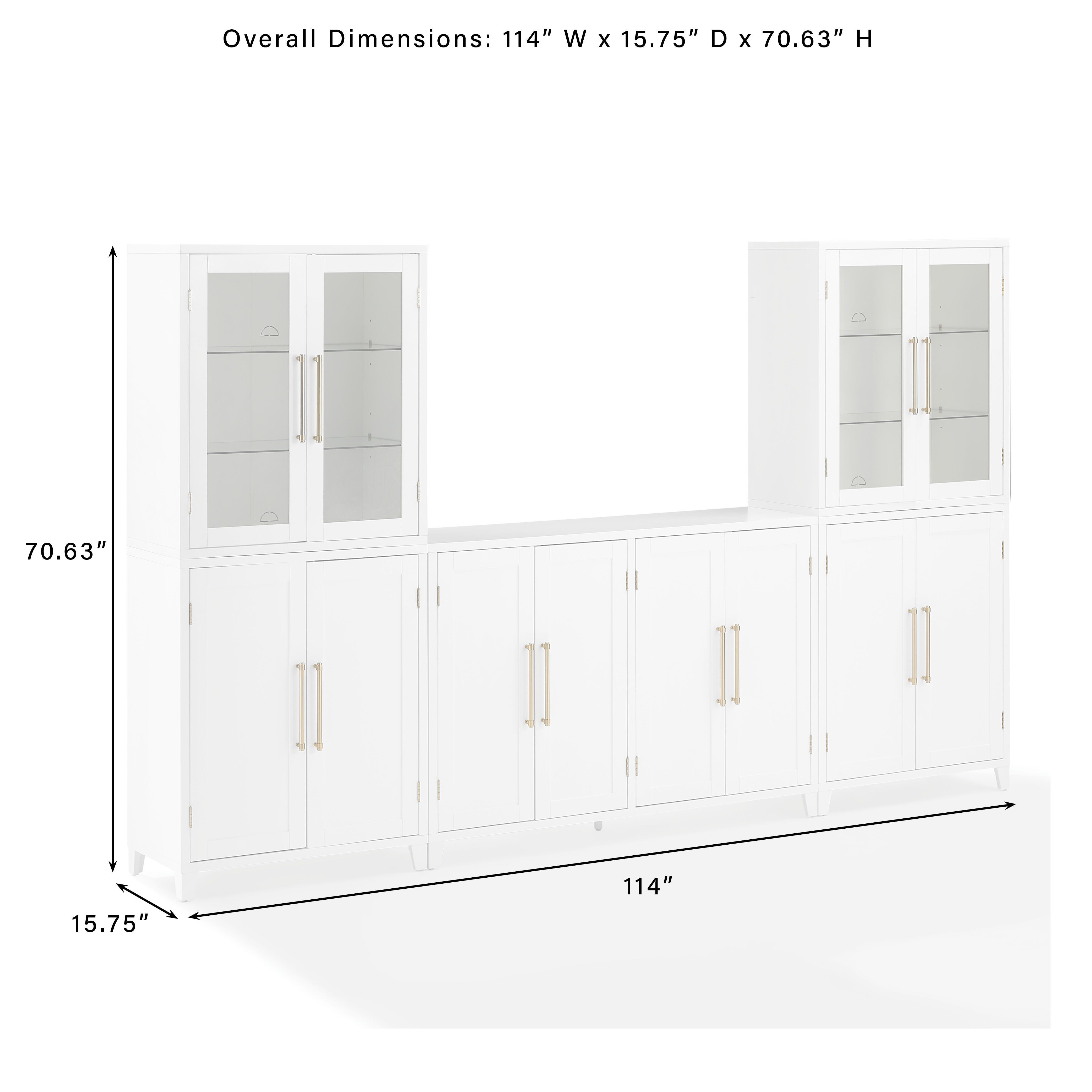 Crosley Furniture Roarke Solid Sideboard and Pantry Set, , large