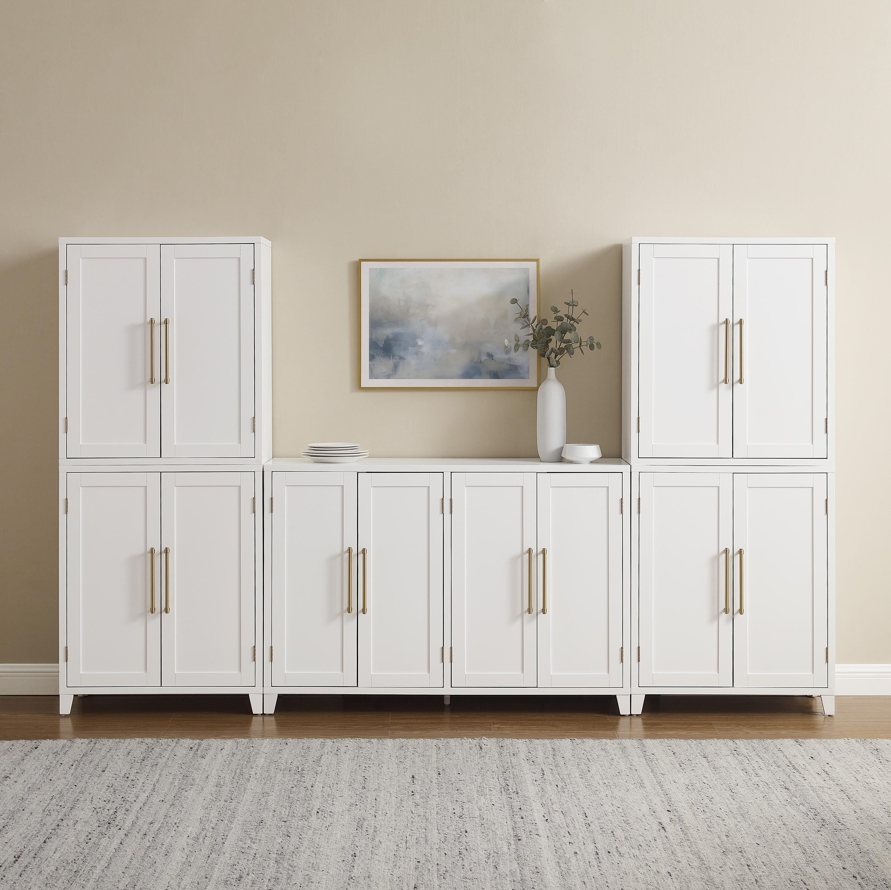 Crosley Furniture Roarke Sideboard And Pantry Set, , large