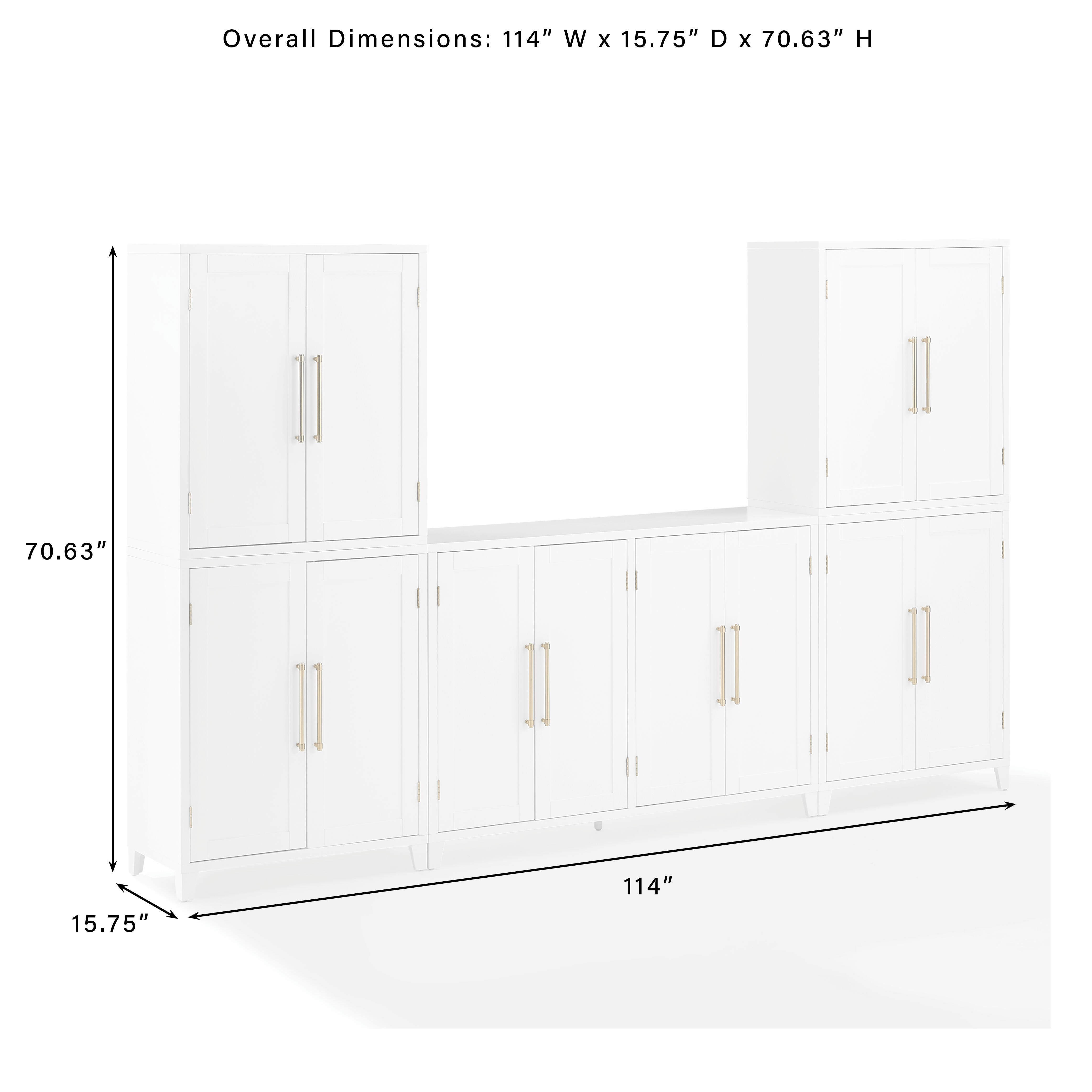 Crosley Furniture Roarke Sideboard And Pantry Set, , large