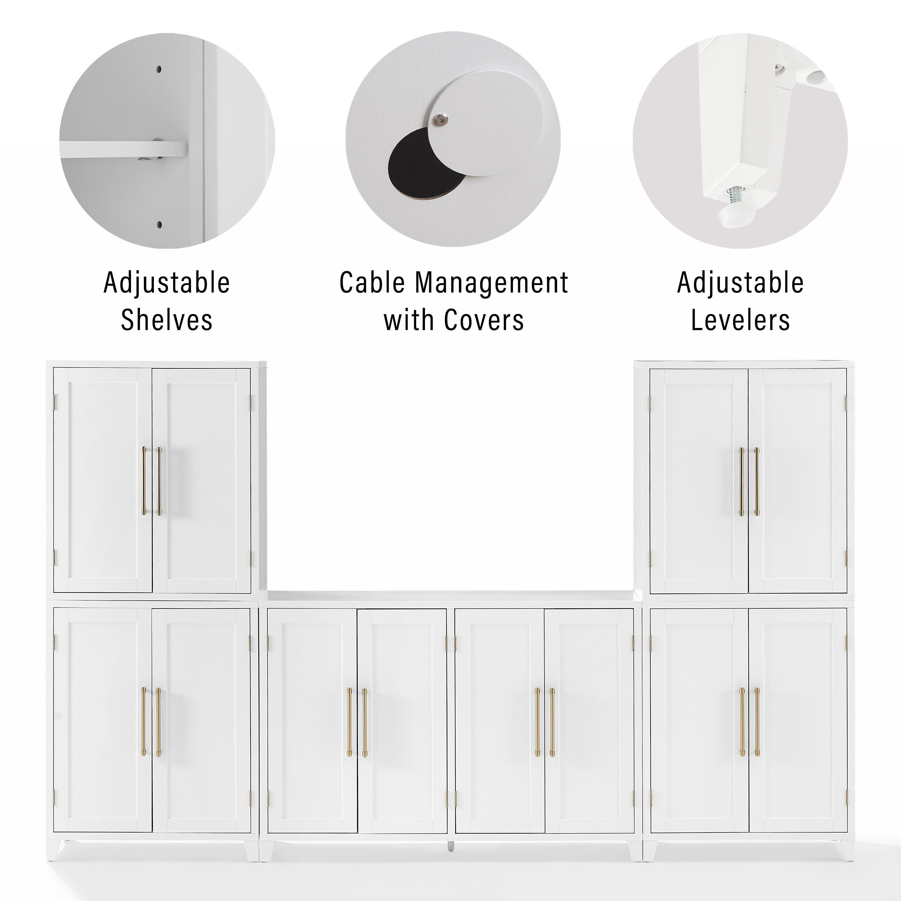 Crosley Furniture Roarke Sideboard And Pantry Set, , large
