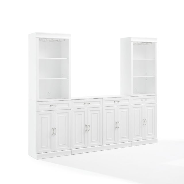 Crosley Furniture Stanton Sideboard and Bar Cabinet Set