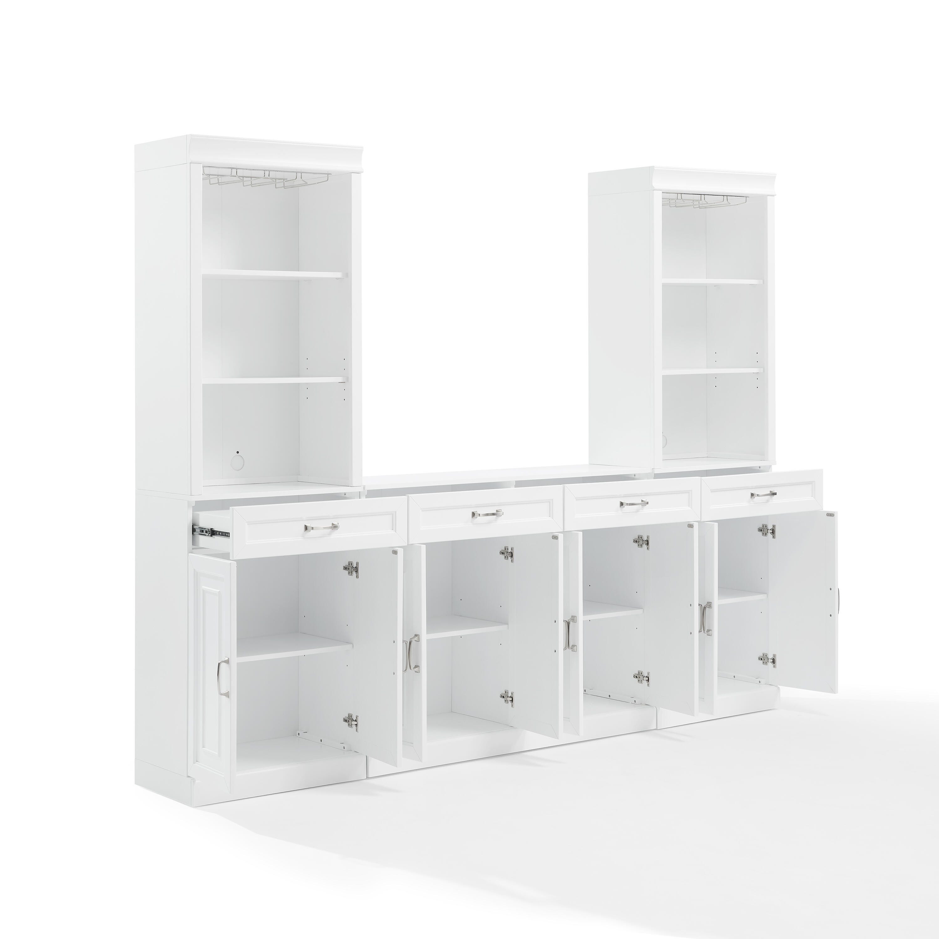Crosley Furniture Stanton Sideboard and Bar Cabinet Set, , large