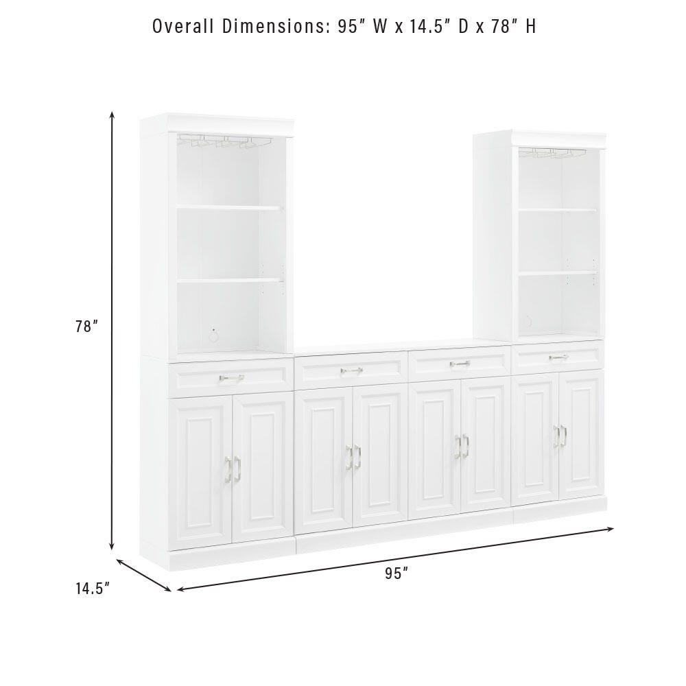 Crosley Furniture Stanton Sideboard and Bar Cabinet Set, , large