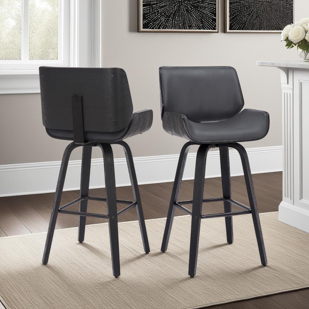 Armen Living Tyler Counter Height Bar Stool (Set of 2), Gray, large
