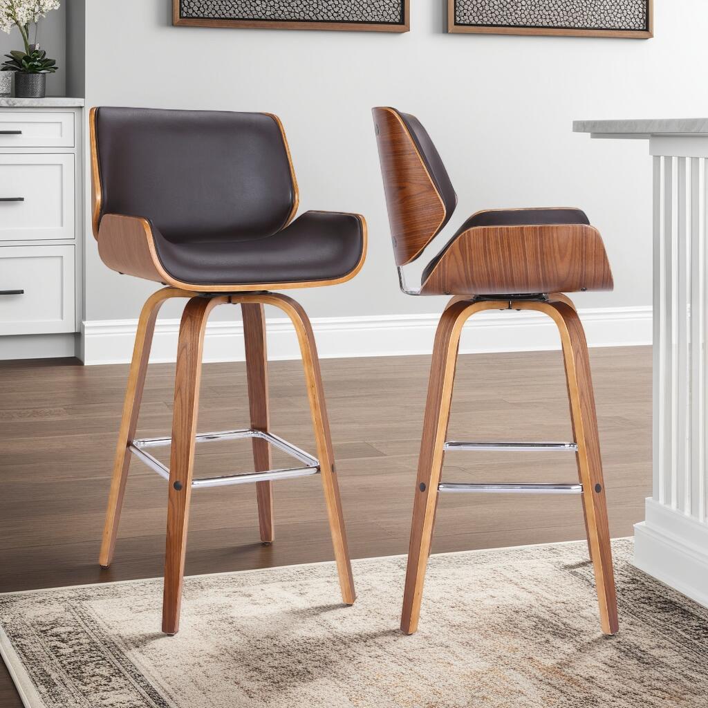 Armen Living Tyler Counter Height Bar Stool (Set of 2), Brown, rollover