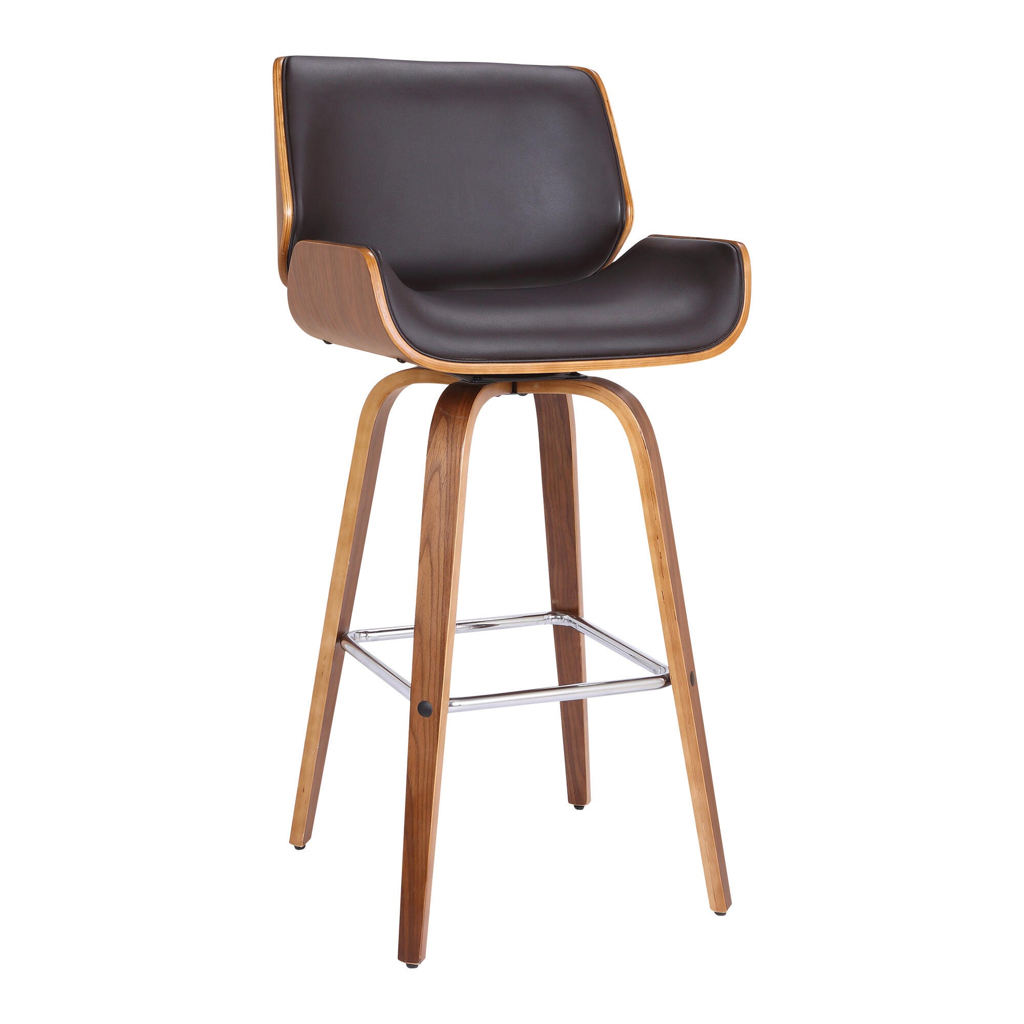 Armen Living Tyler Counter Height Bar Stool (Set of 3), Brown, large