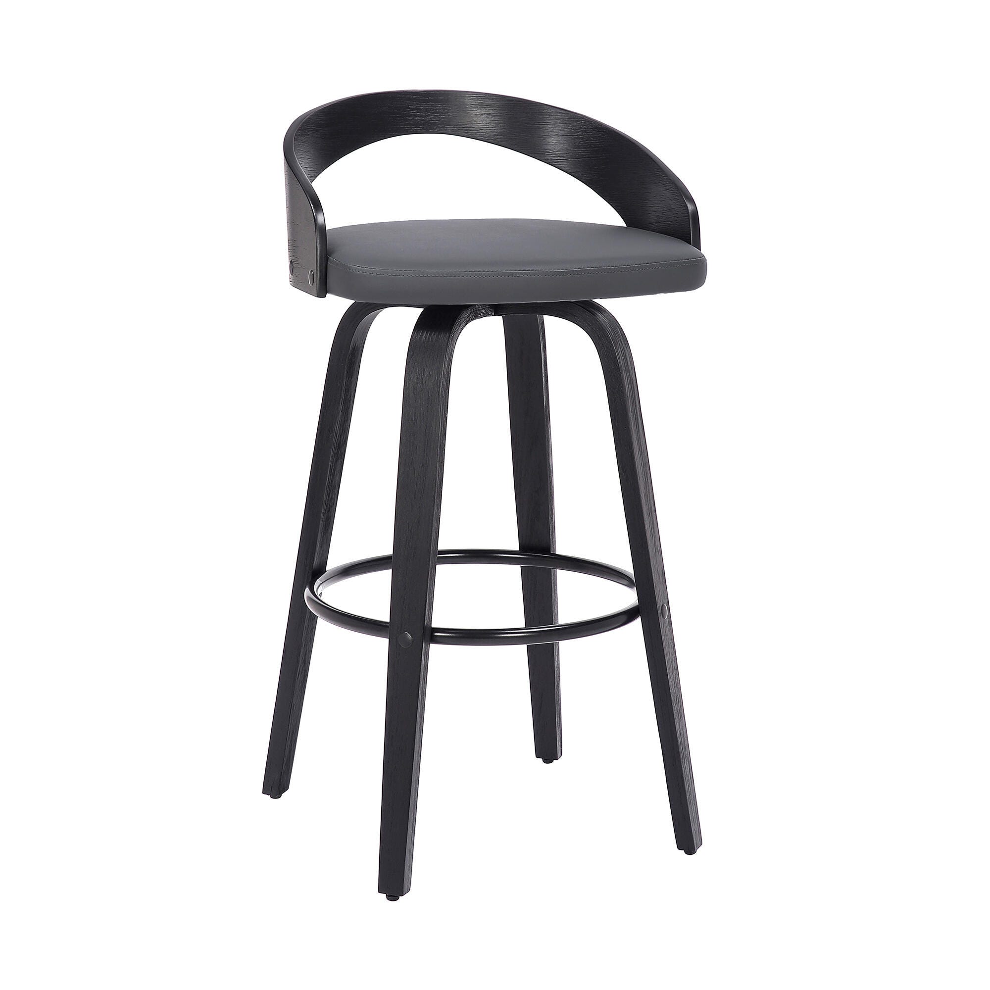 Armen Living Sonia Counter Height Bar Stool (Set of 3), Gray, large