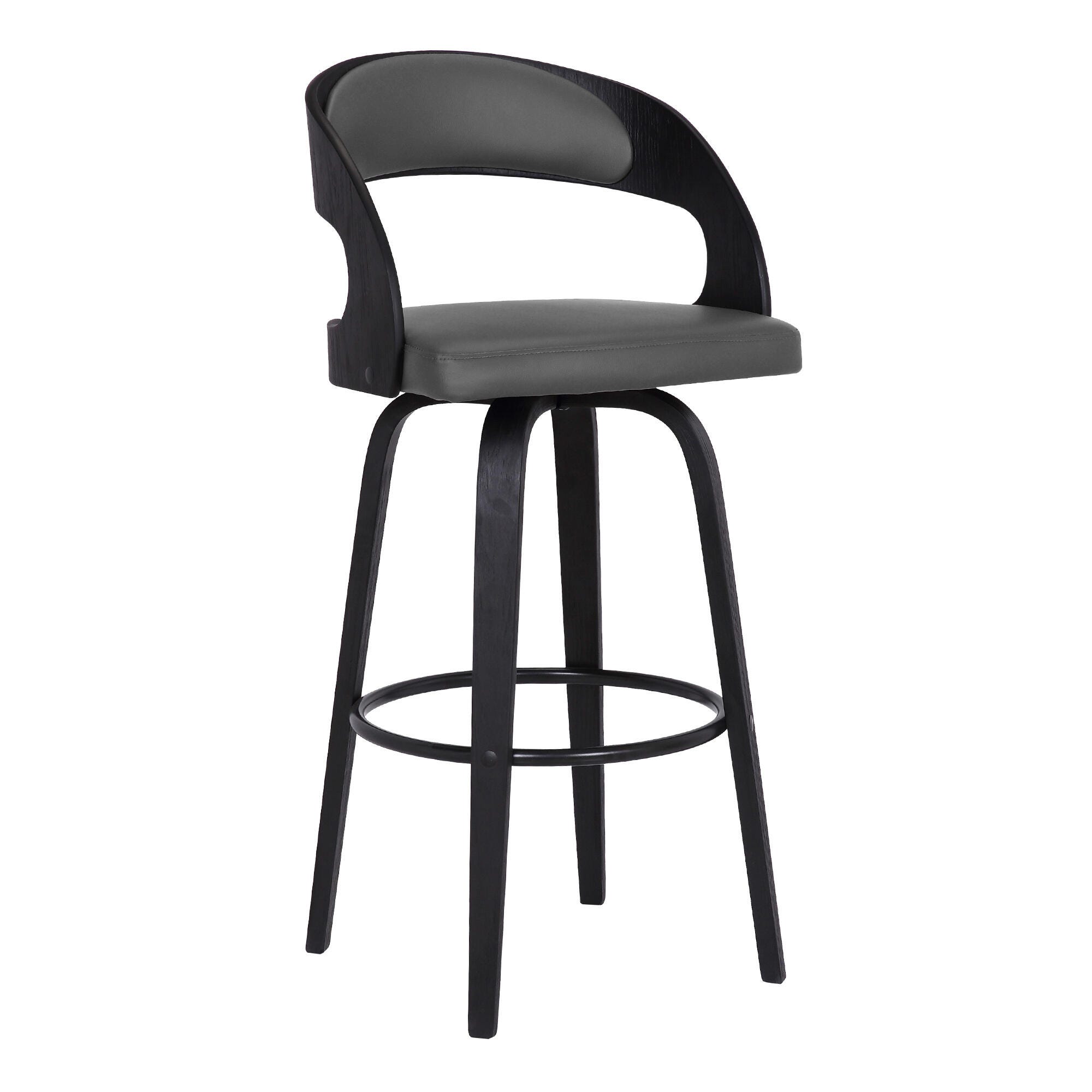 Armen Living Shelly Counter Height Bar Stool (Set of 4), Gray