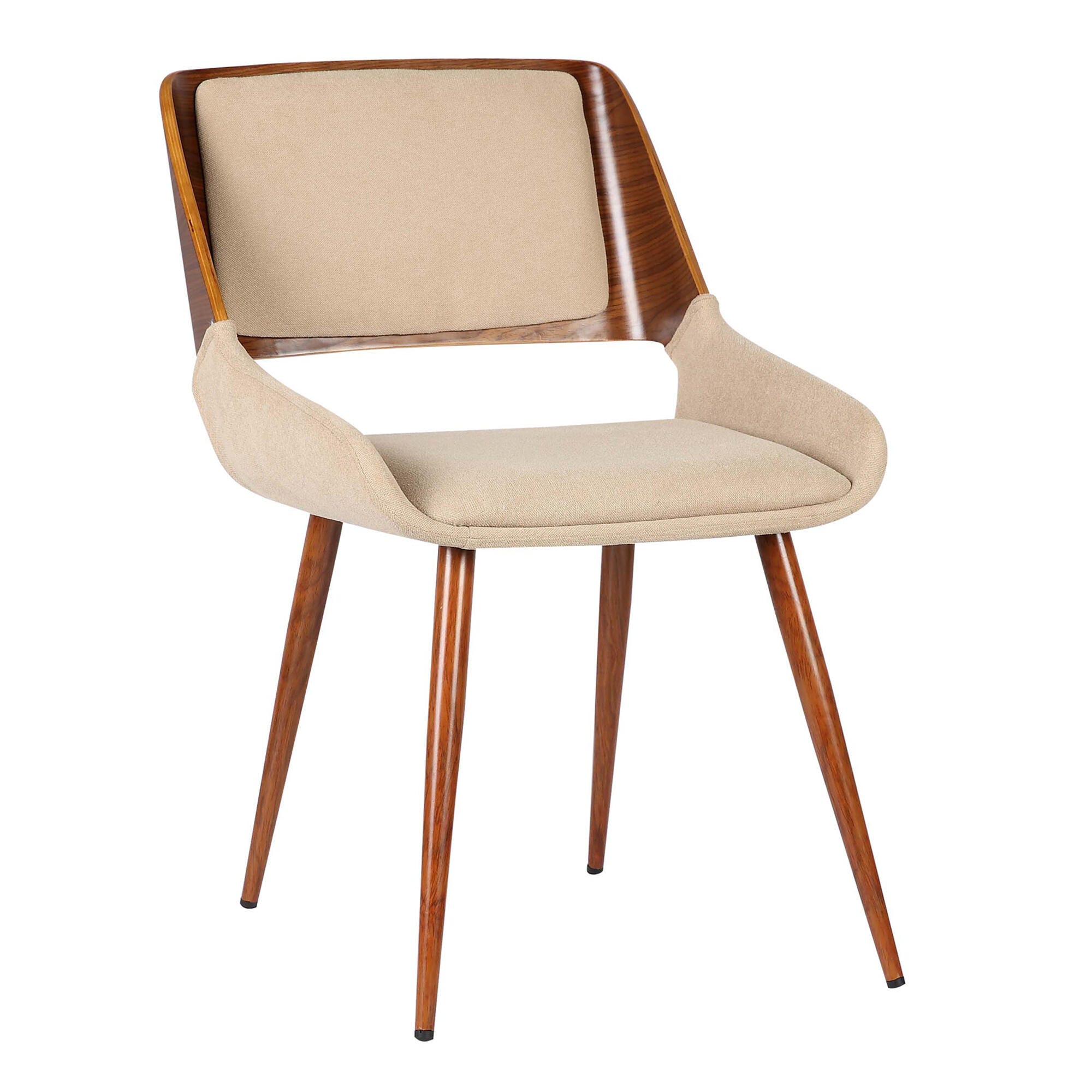 Armen Living Panda Dining Chair (Set of 2), Cream/Brown, large