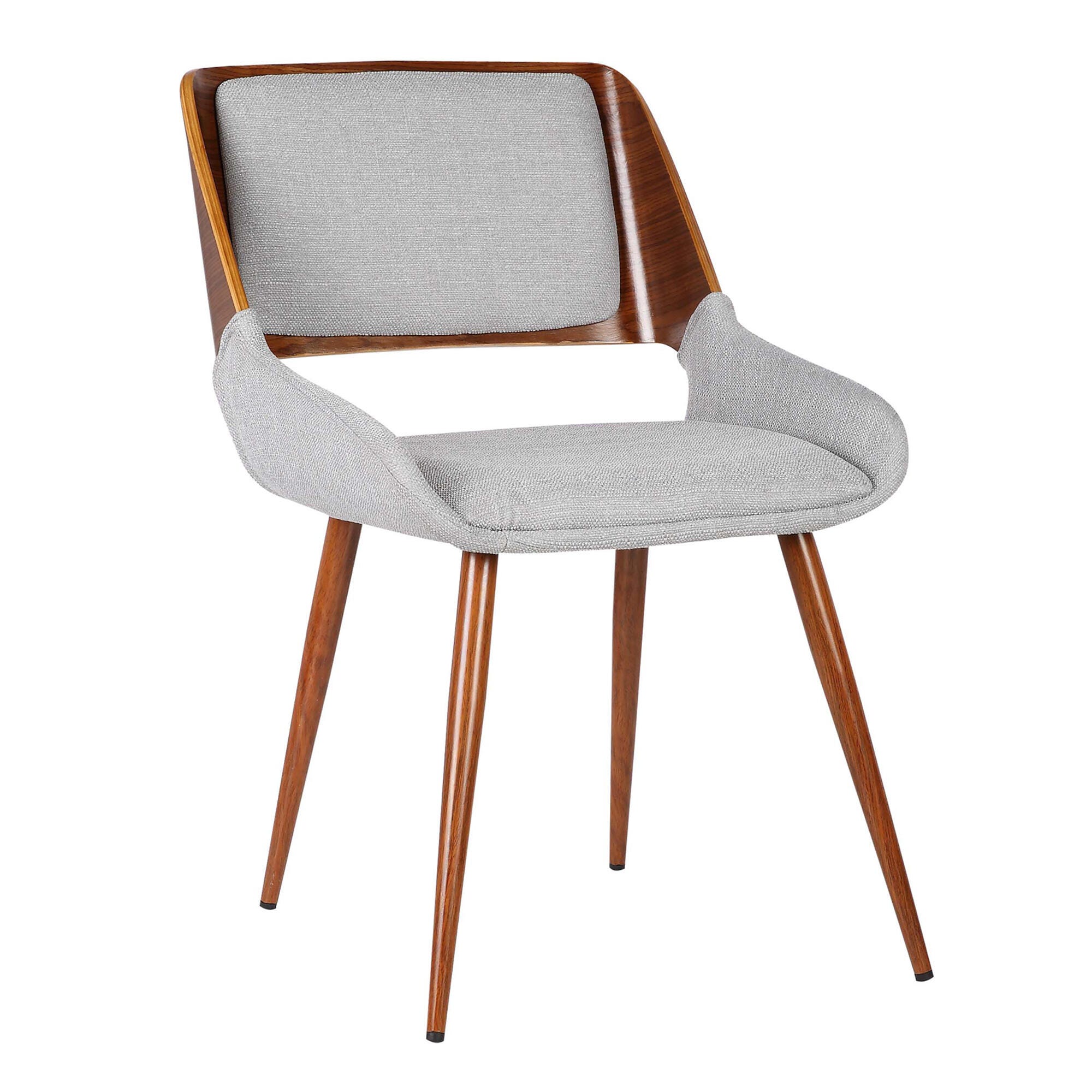 Armen Living Panda Dining Chair (Set of 2), Light Gray/Brown, large
