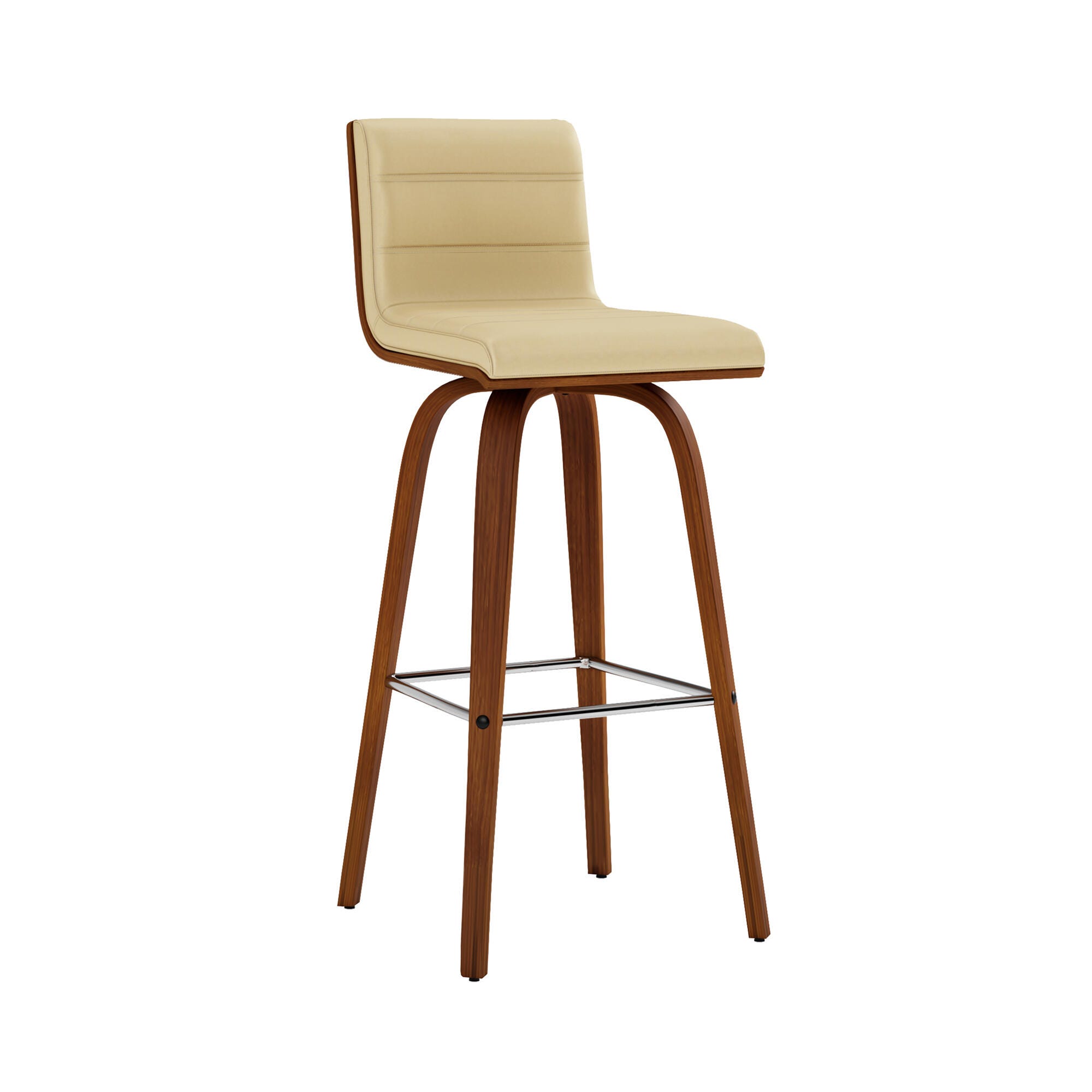Armen Living Vienna Swivel Bar Stool (Set of 2), Cream/Brown, large
