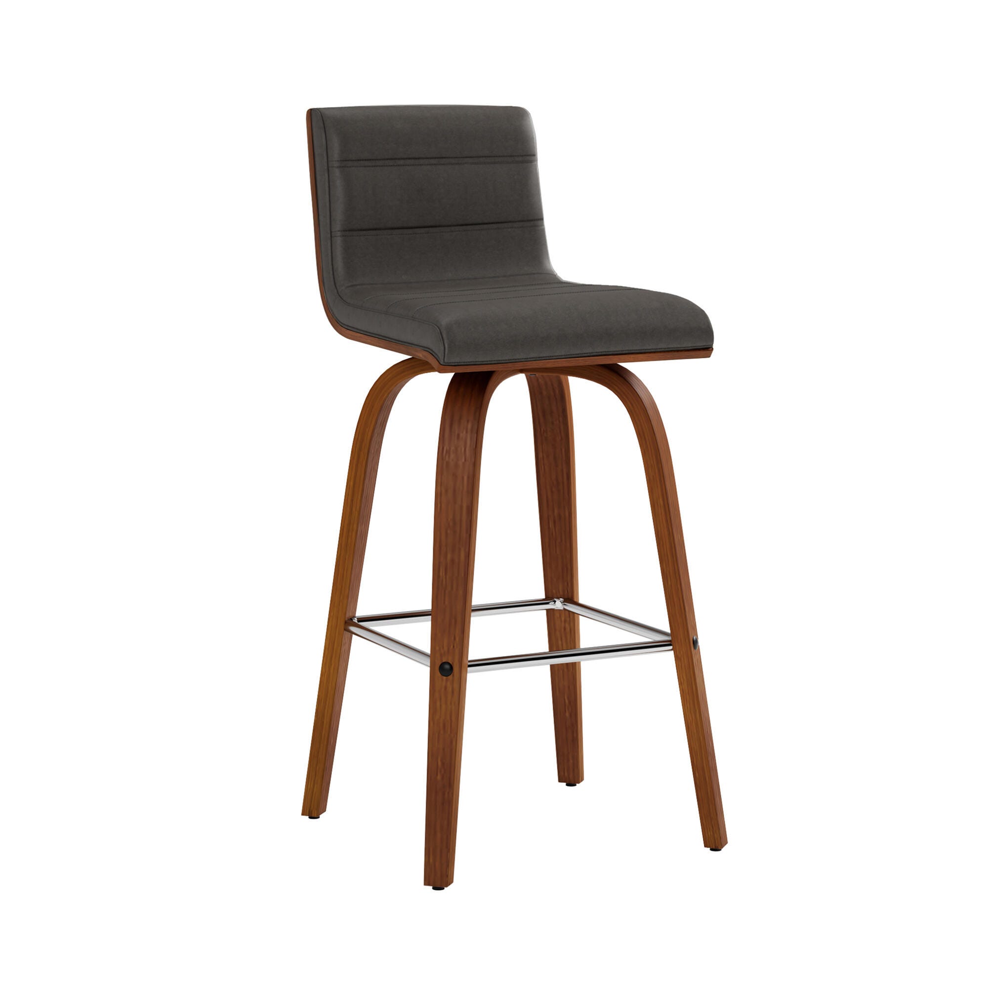 Armen Living Vienna Swivel Counter Stool (Set of 4), Light Gray/Brown, large