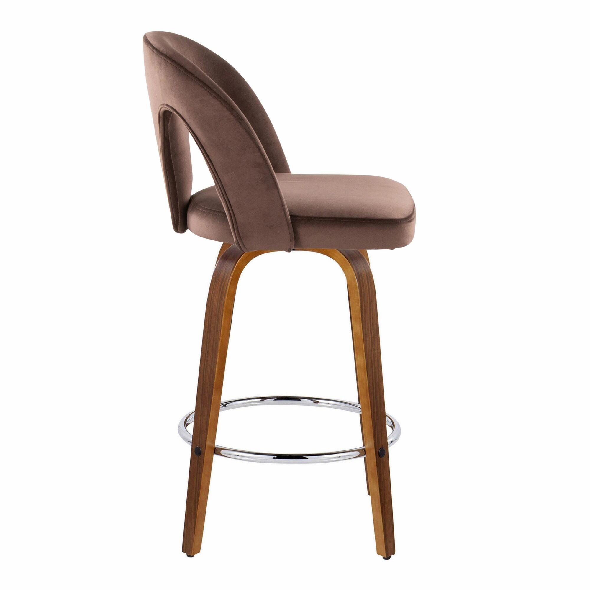LumiSource Ava Counter Height Bar Stool (Set of 2), Espresso, large