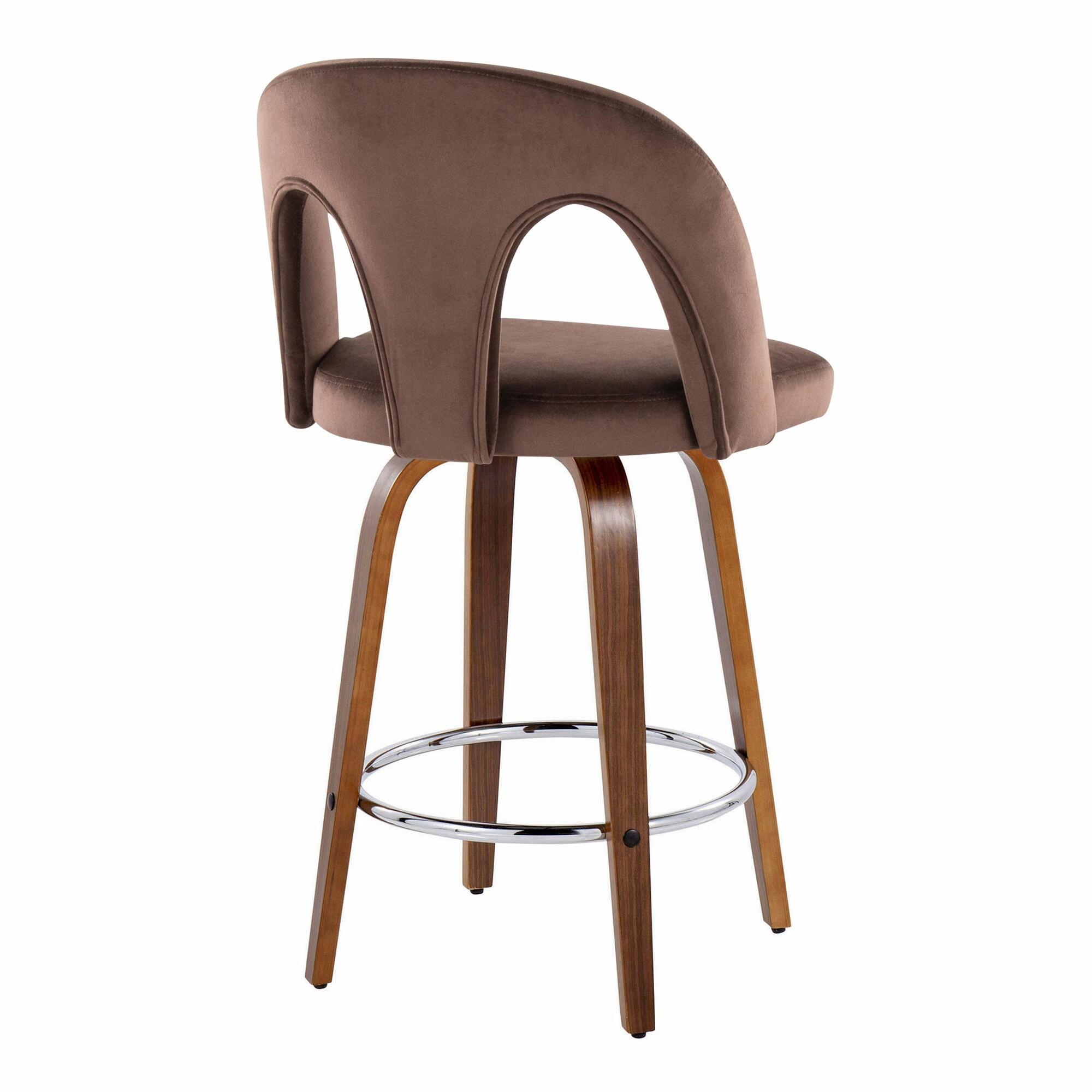 LumiSource Ava Counter Height Bar Stool (Set of 2), Espresso, large