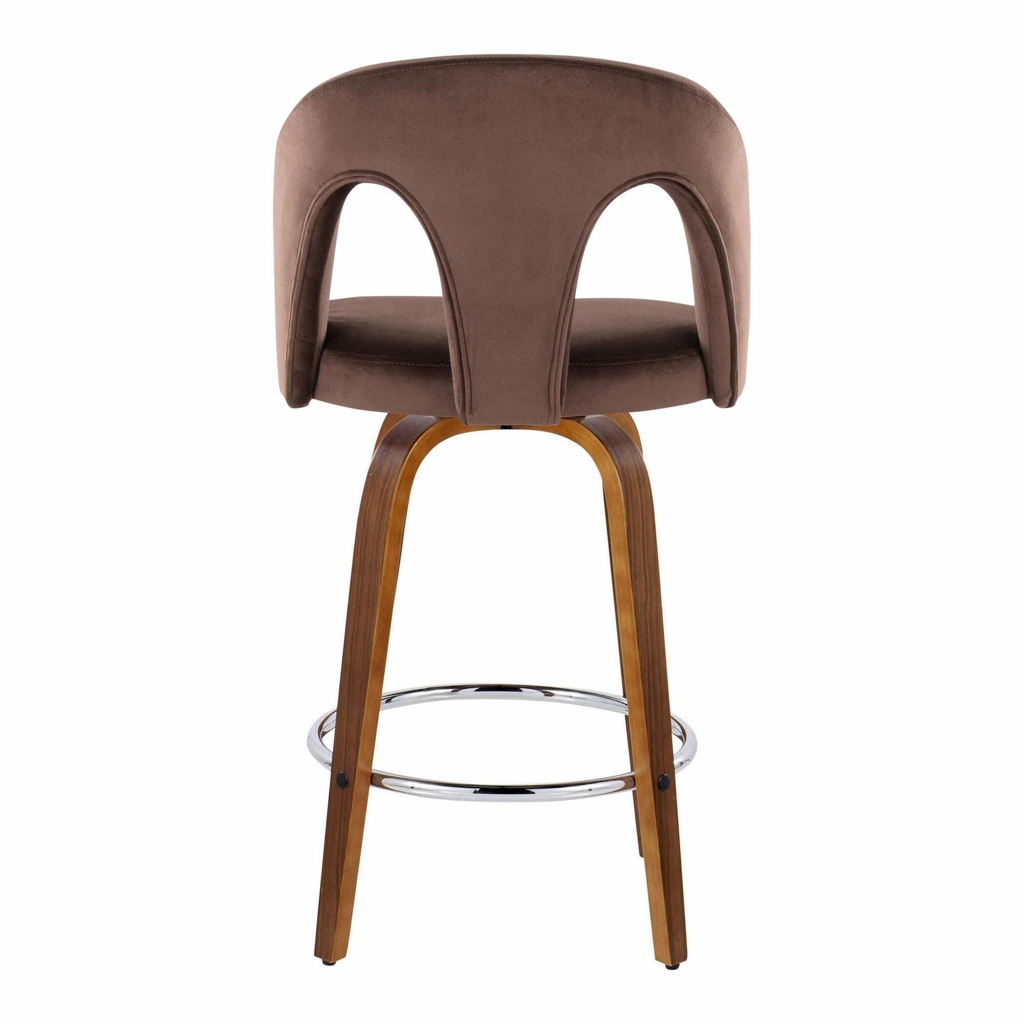 LumiSource Ava Counter Height Bar Stool (Set of 2), Espresso, large