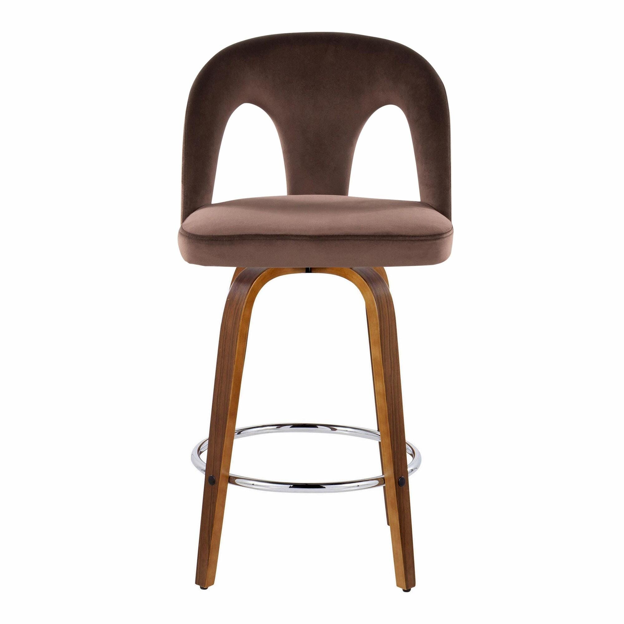 LumiSource Ava Counter Height Bar Stool (Set of 2), Espresso, large