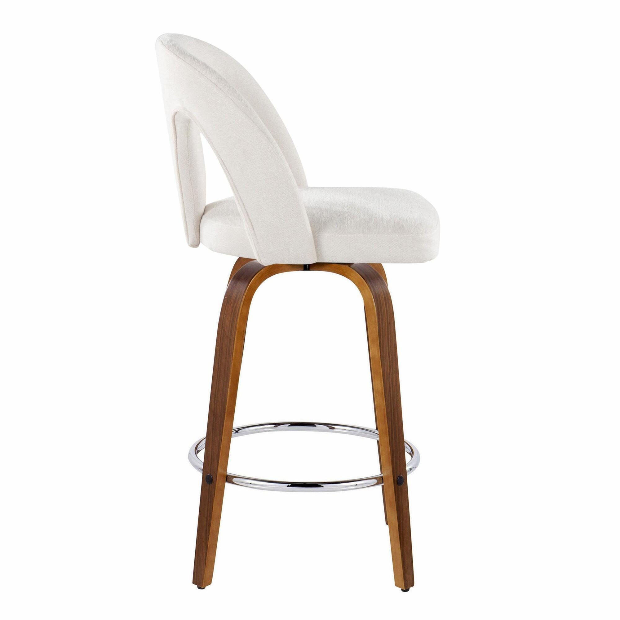LumiSource Ava Counter Height Bar Stool (Set of 2), Snow White, large