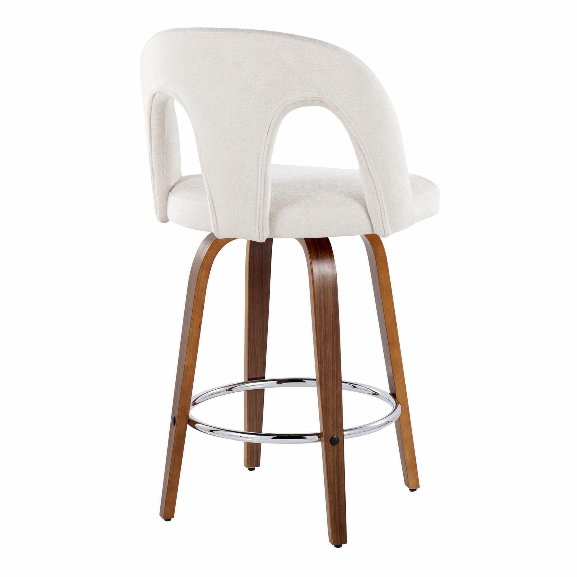 LumiSource Ava Counter Height Bar Stool (Set of 2), Snow White, large