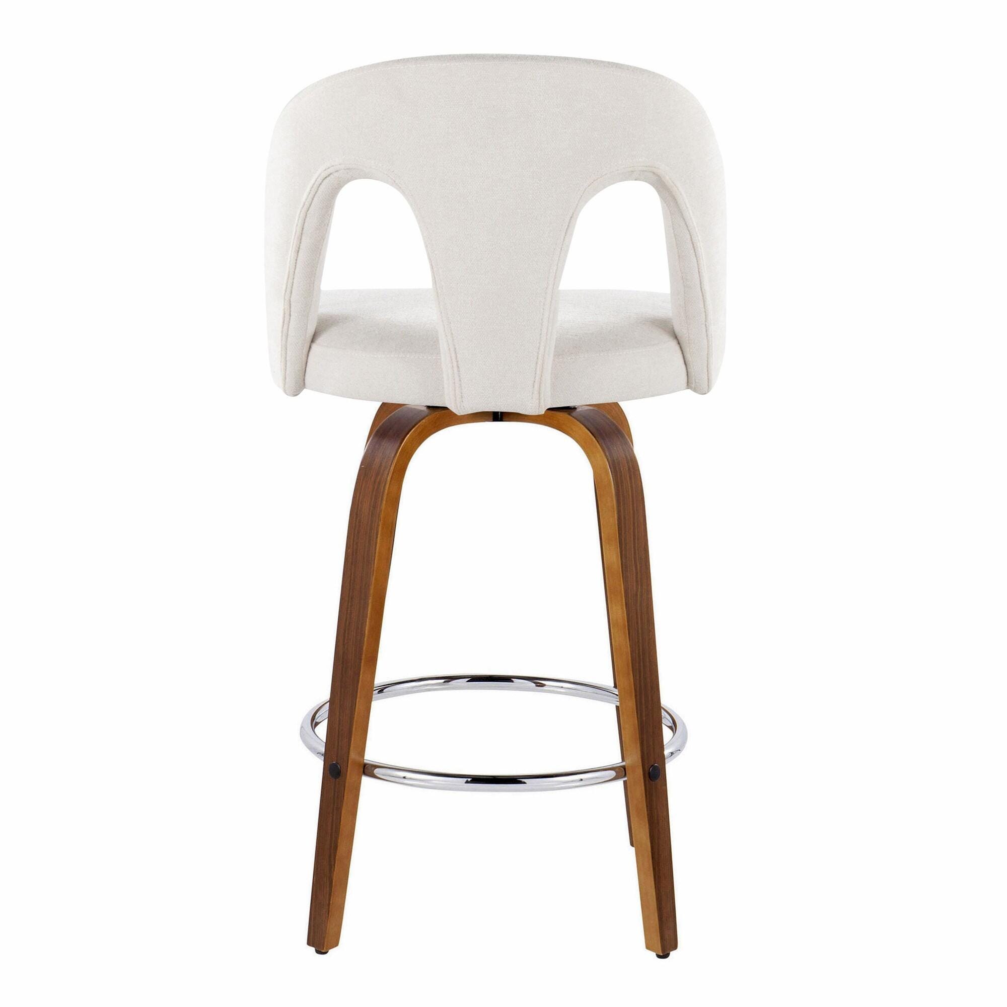 LumiSource Ava Counter Height Bar Stool (Set of 2), Snow White, large