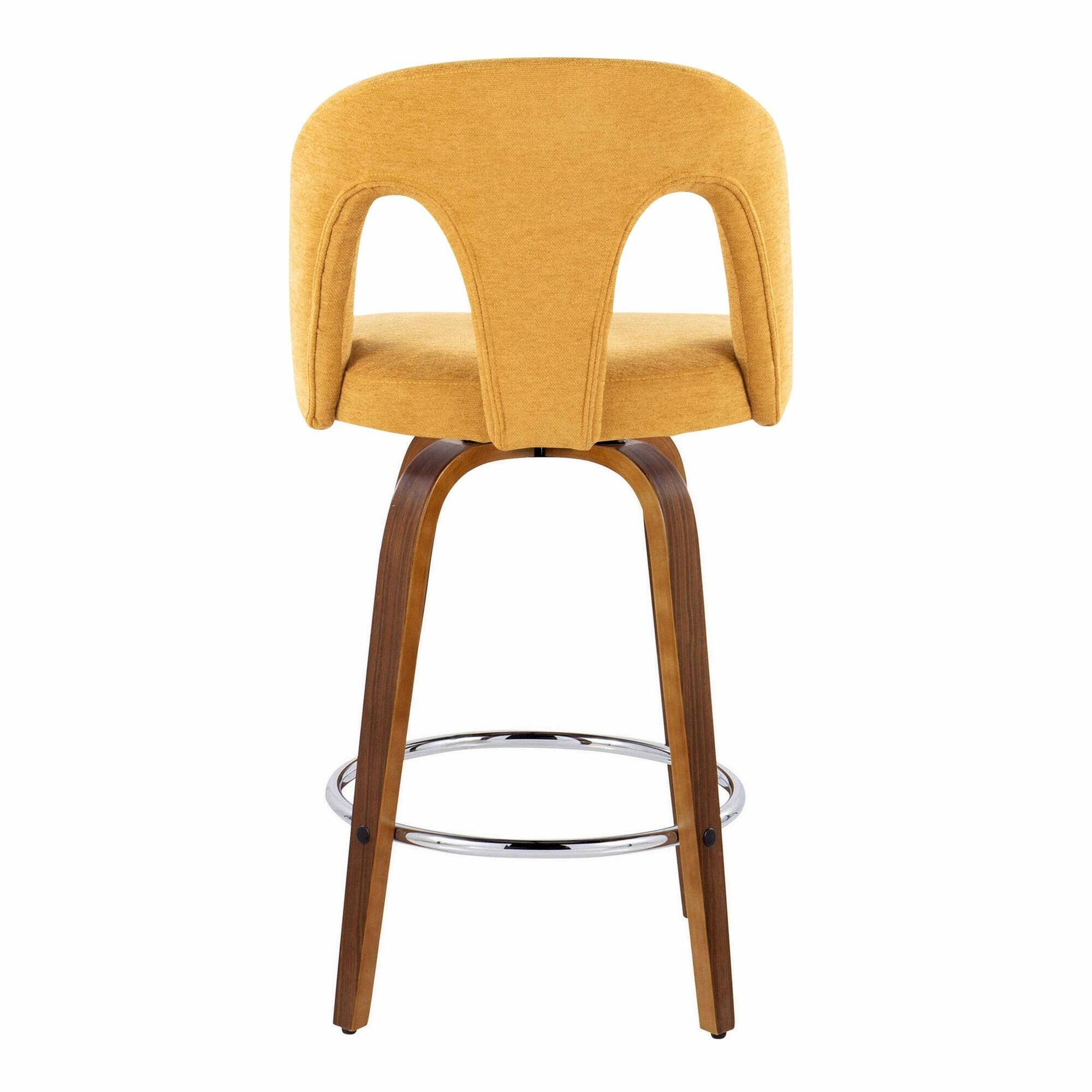 LumiSource Ava Counter Height Bar Stool (Set of 2), Yellow, large
