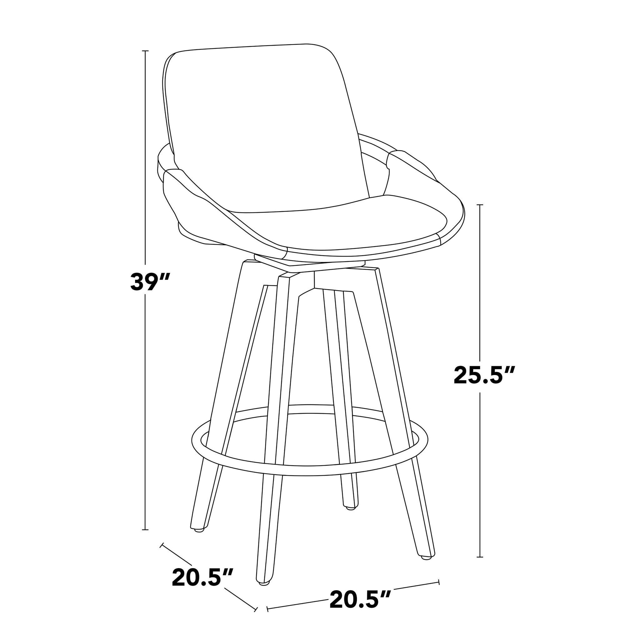 LumiSource Cosmo Counter Height Bar Stool (Set of 2), Black, large