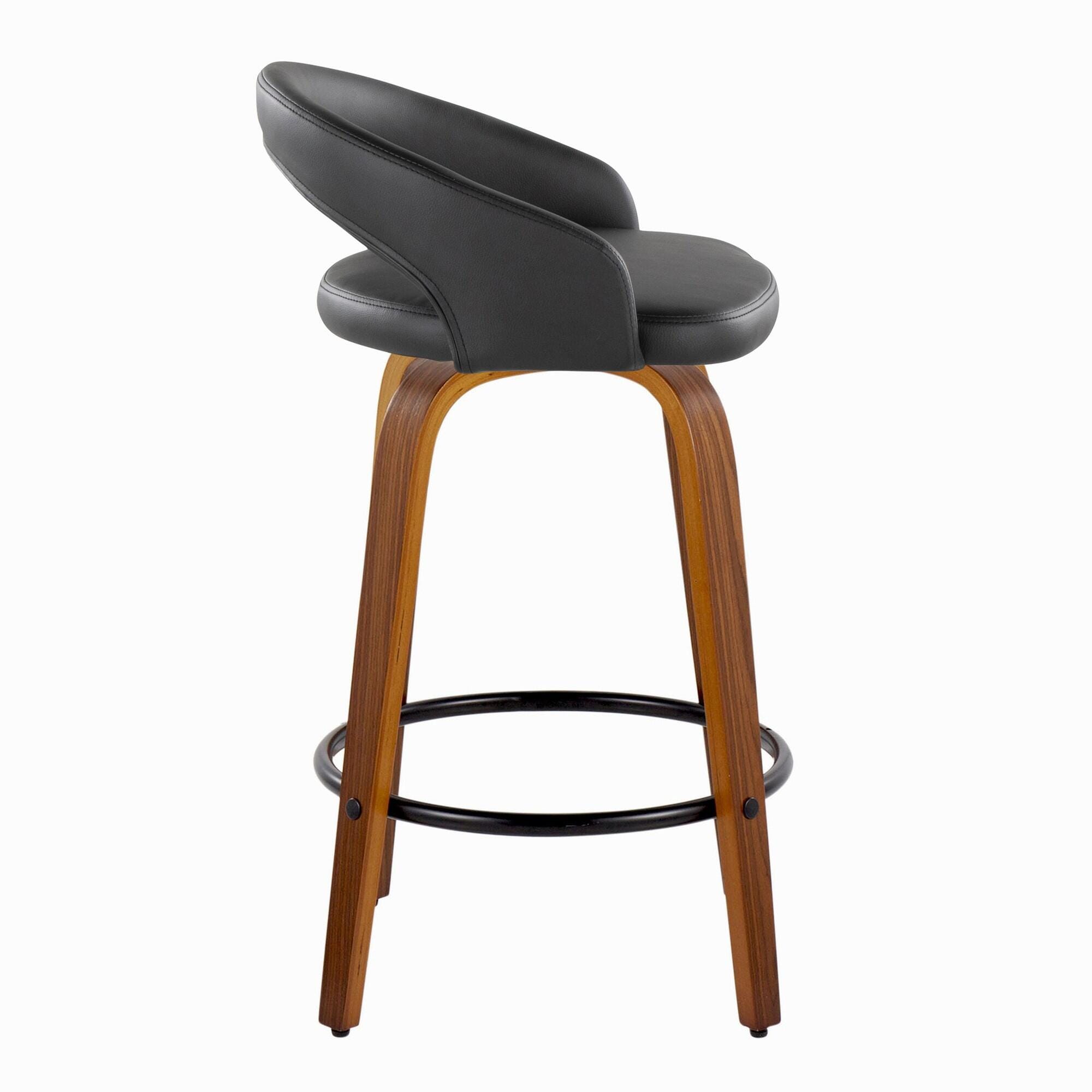 LumiSource Grotto Counter Height Bar Stool (Set of 2), Black, large