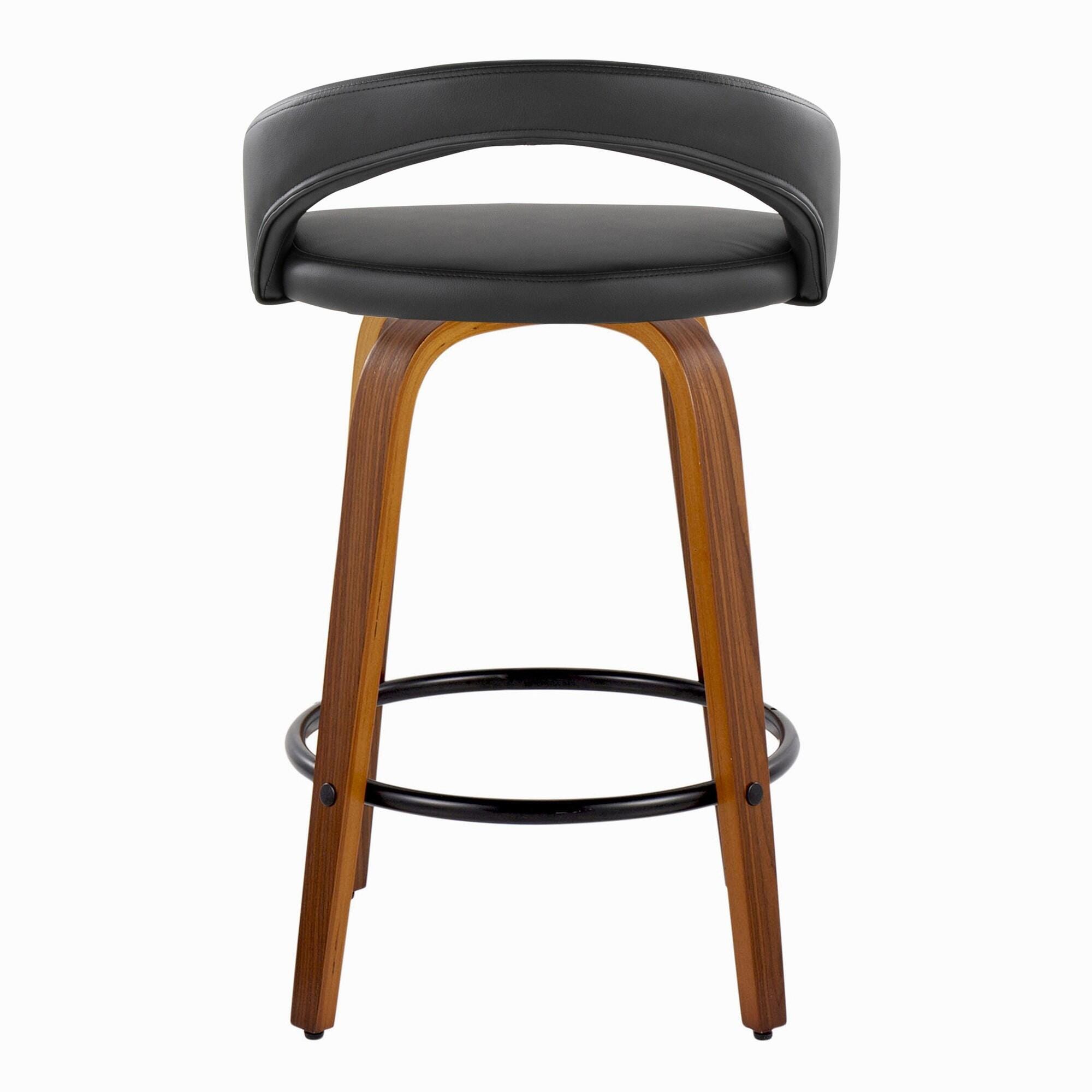 LumiSource Grotto Counter Height Bar Stool (Set of 2), Black, large