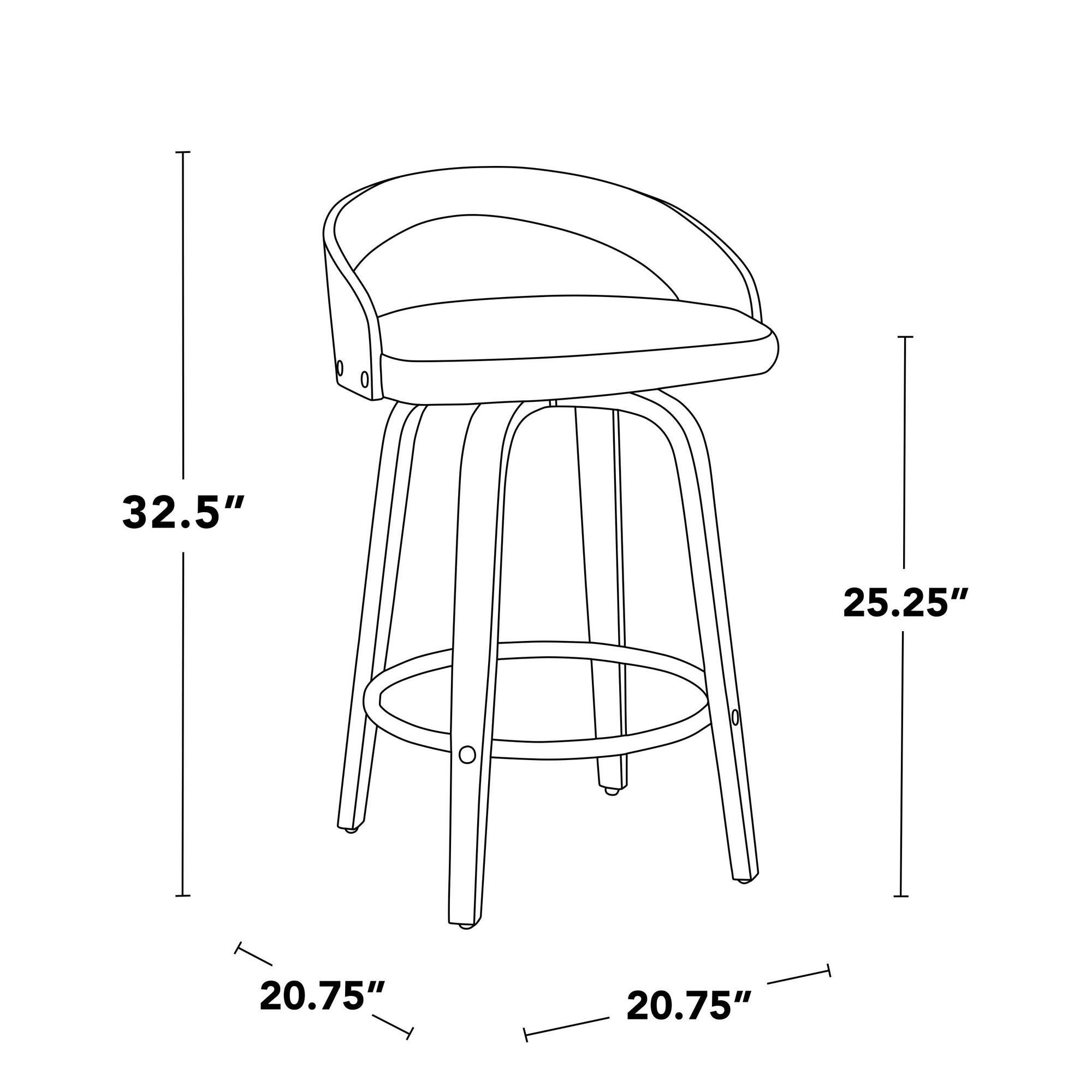 LumiSource Grotto Counter Height Bar Stool (Set of 2), Camel, large