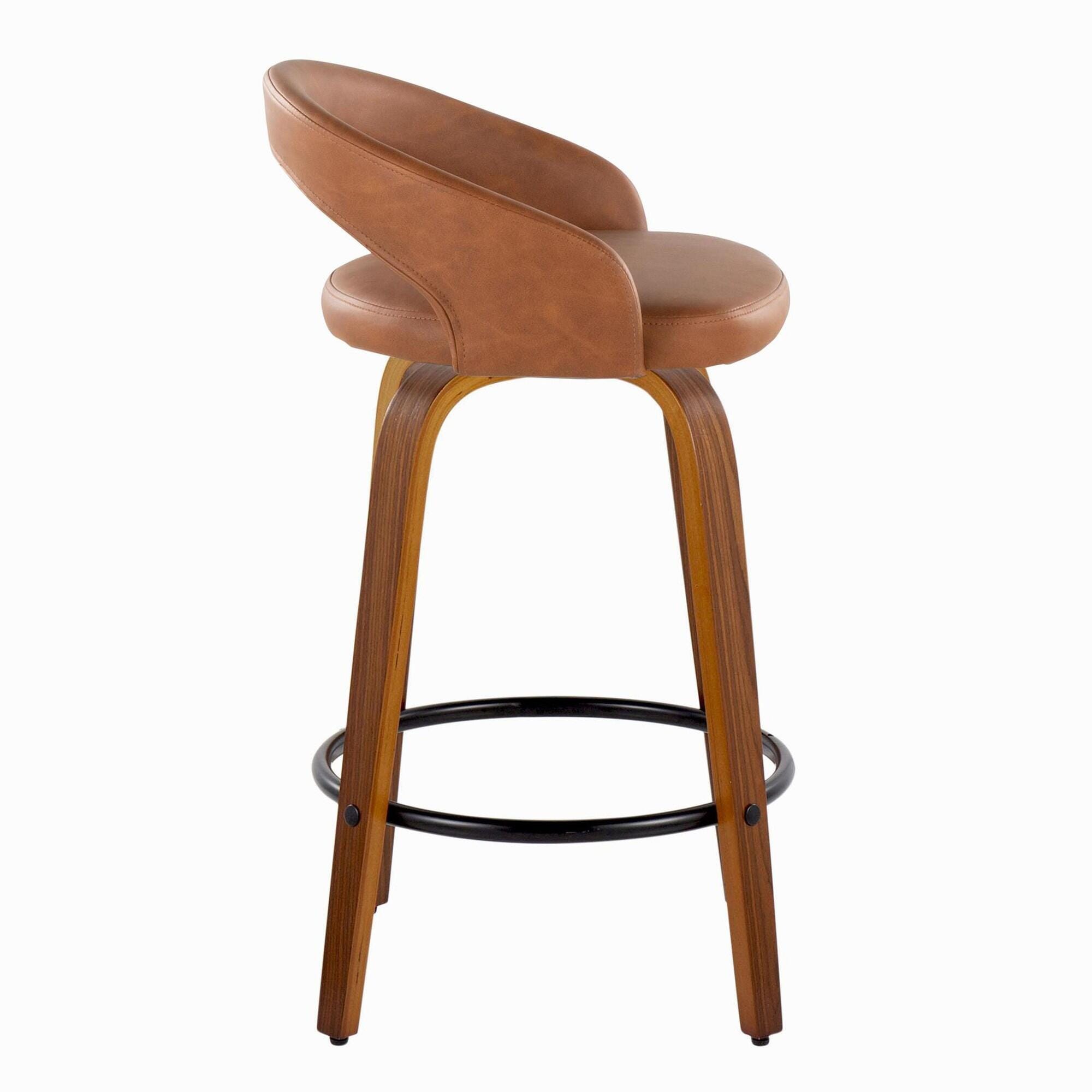 LumiSource Grotto Counter Height Bar Stool (Set of 2), Camel, large