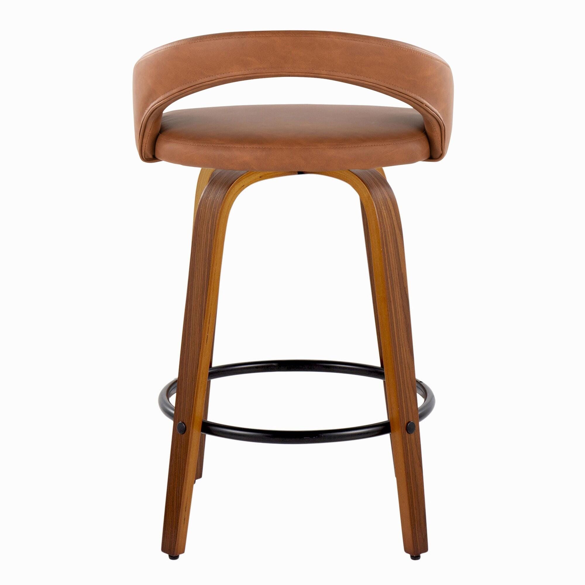 LumiSource Grotto Counter Height Bar Stool (Set of 2), Camel, large