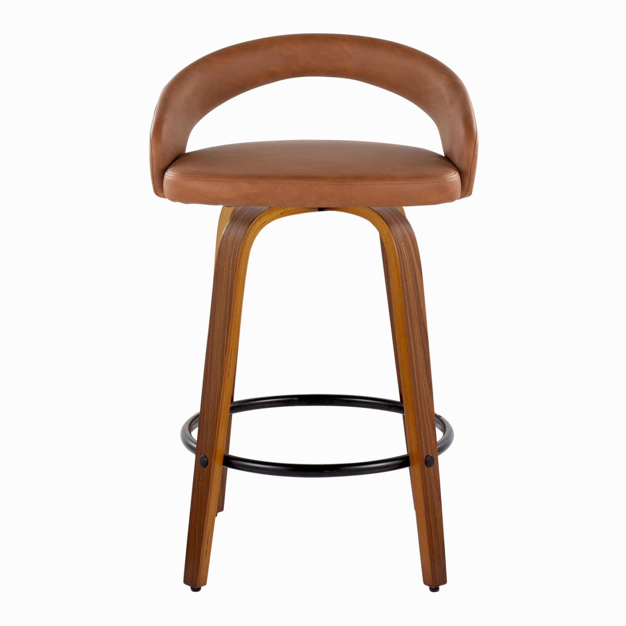 LumiSource Grotto Counter Height Bar Stool (Set of 2), Camel, large
