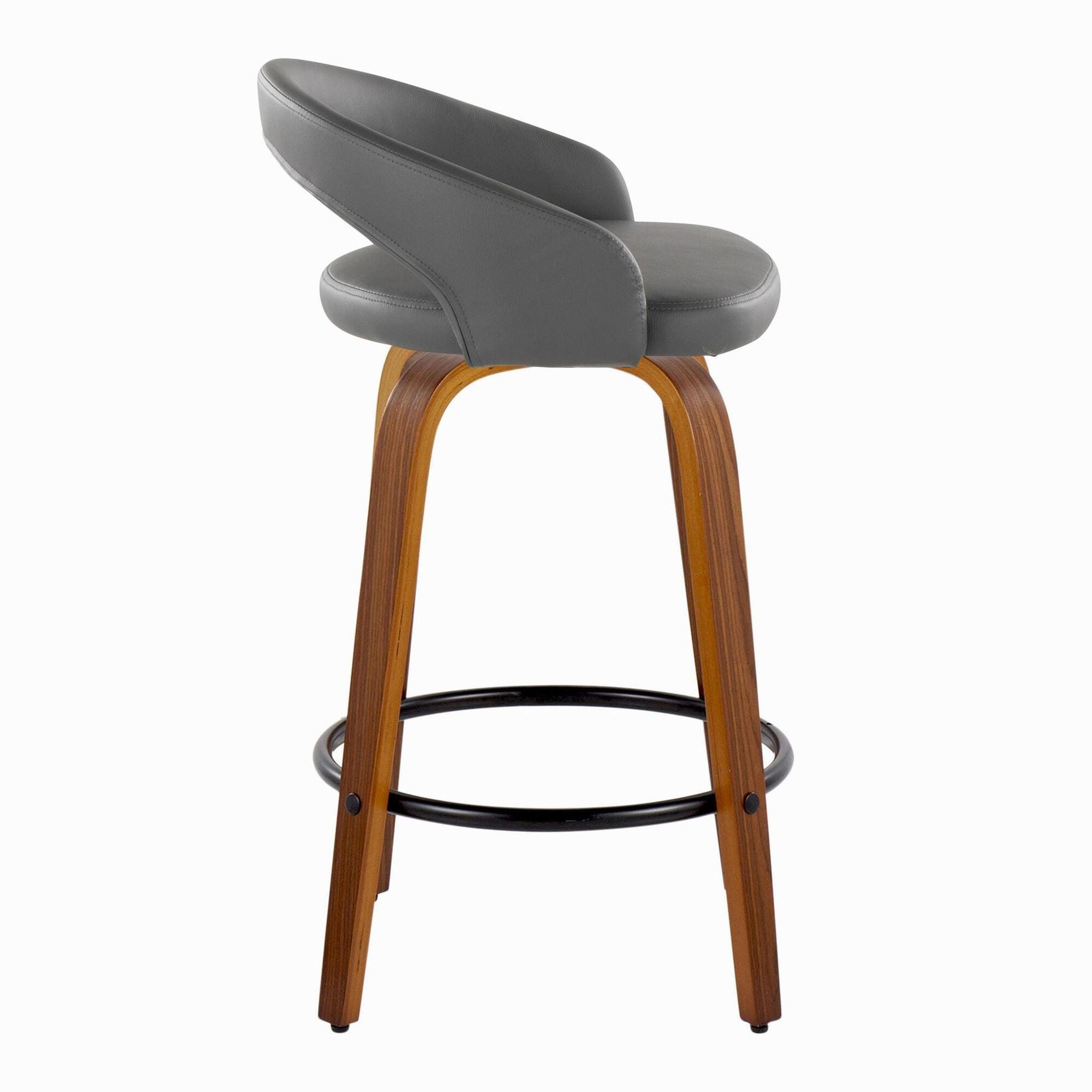 LumiSource Grotto Counter Height Bar Stool (Set of 2), Gray, large