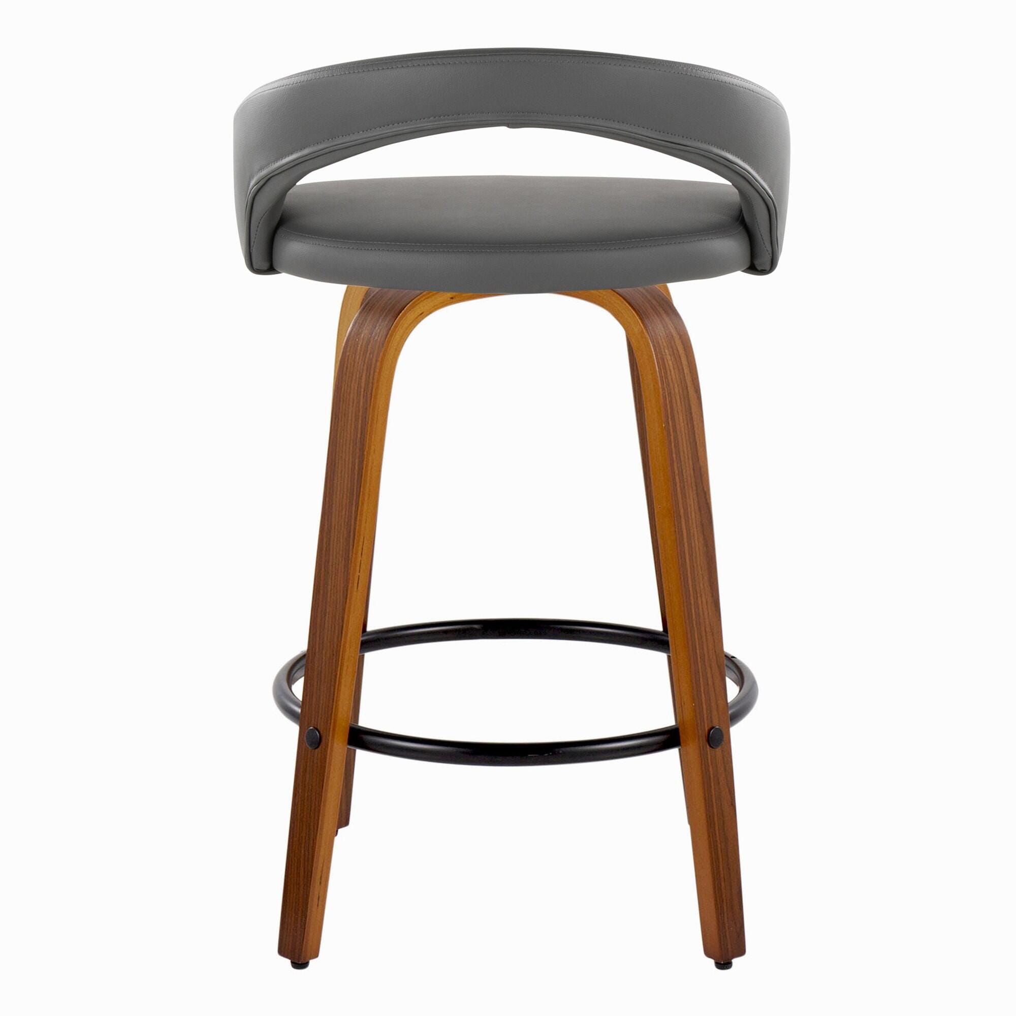 LumiSource Grotto Counter Height Bar Stool (Set of 2), Gray, large
