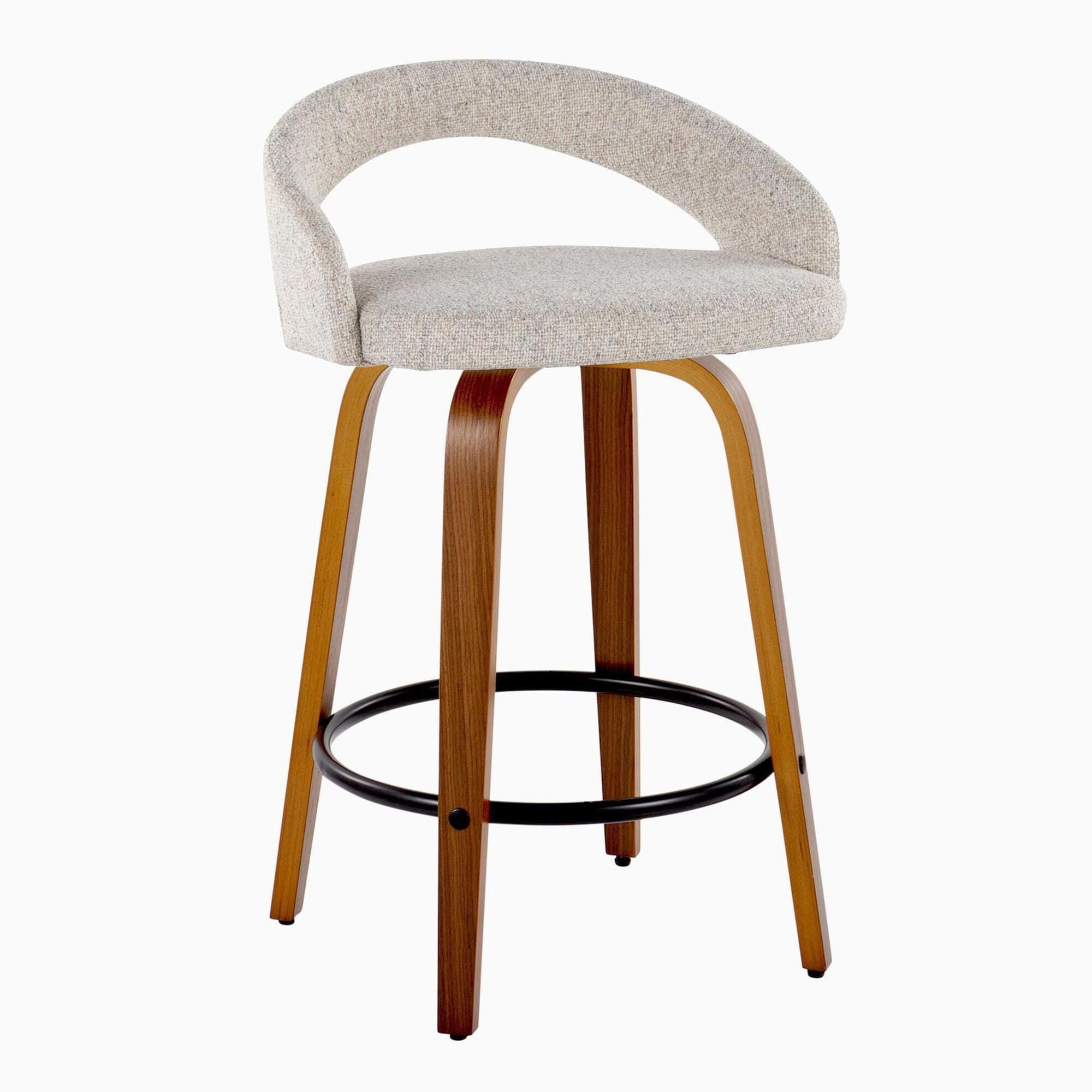 LumiSource Grotto Counter Height Bar Stool (Set of 2), Oat, large