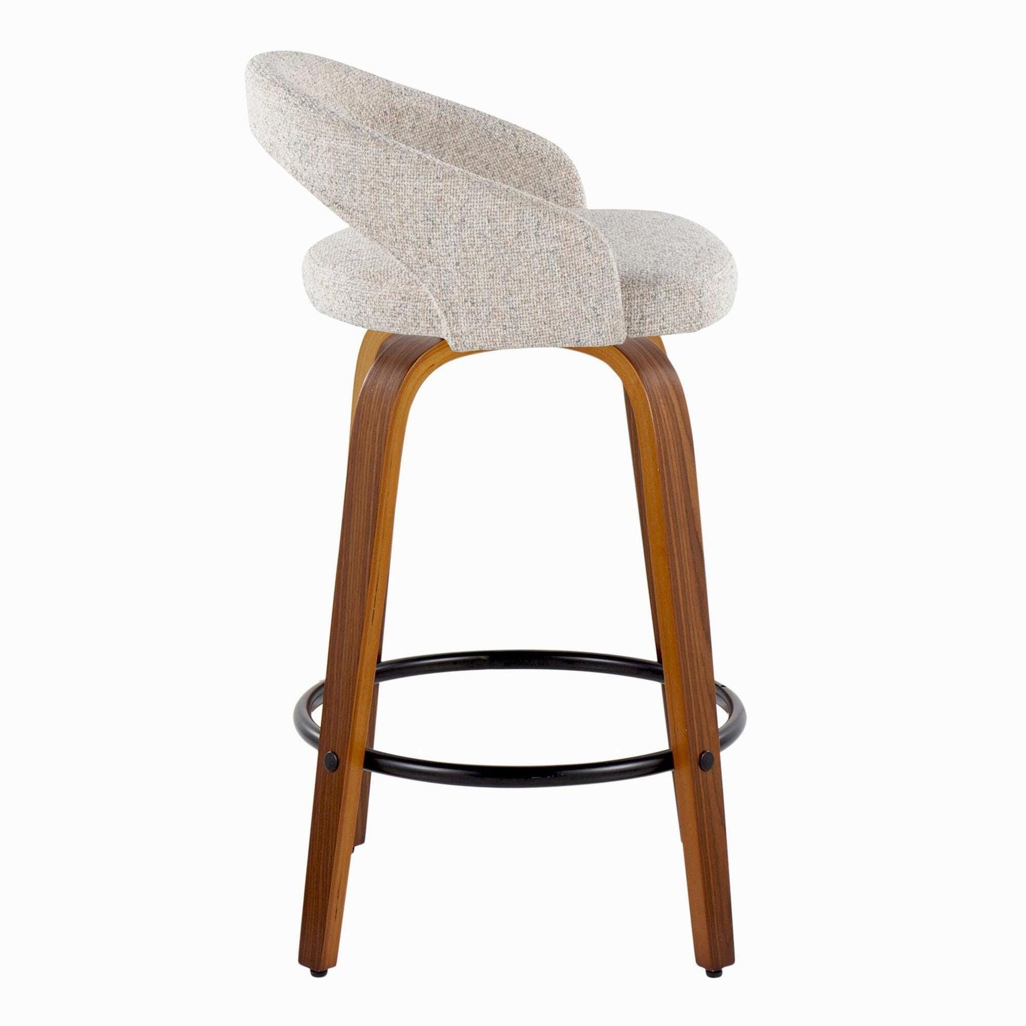 LumiSource Grotto Counter Height Bar Stool (Set of 2), Oat, large