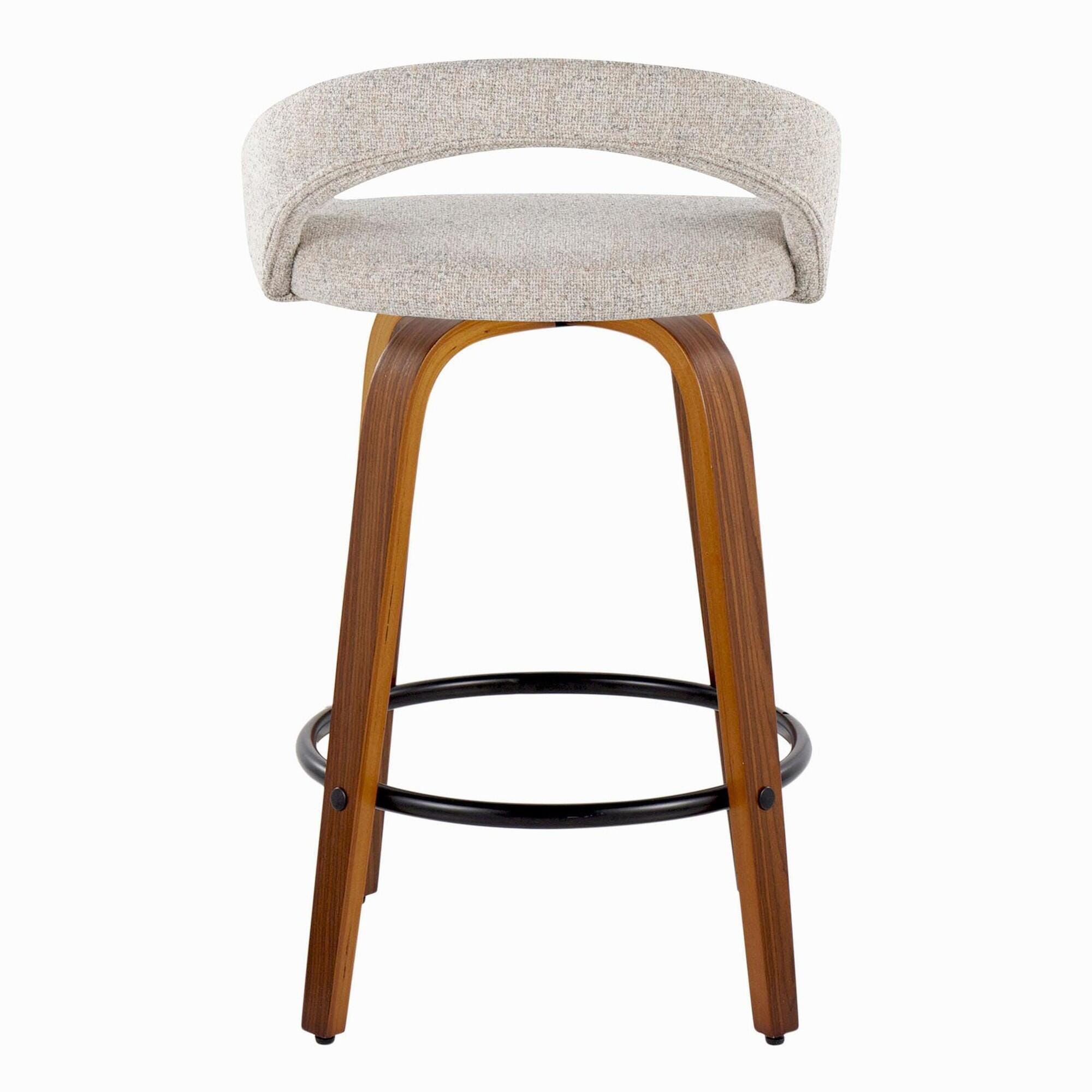 LumiSource Grotto Counter Height Bar Stool (Set of 2), Oat, large