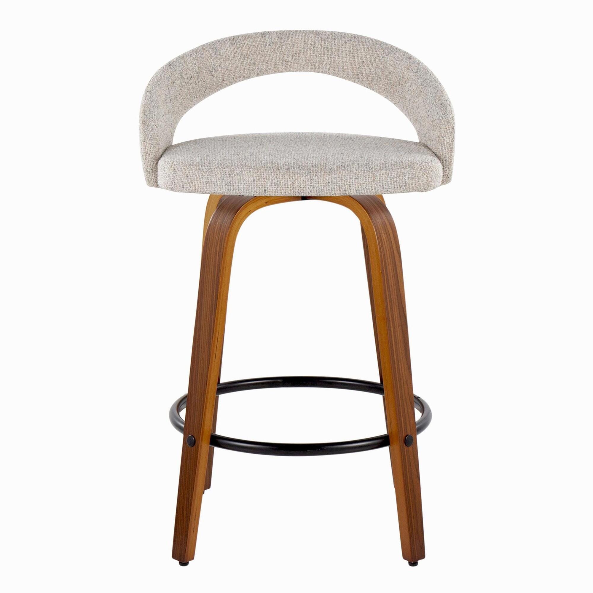 LumiSource Grotto Counter Height Bar Stool (Set of 2), Oat, large