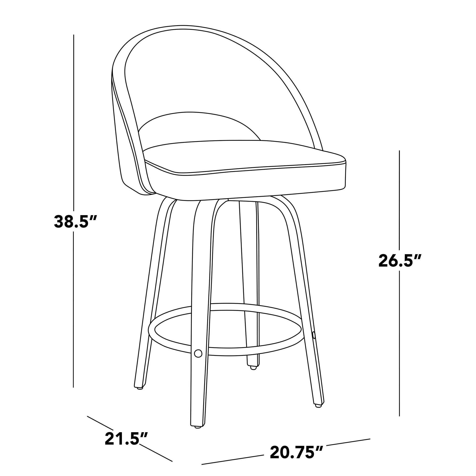 LumiSource Renee Counter Height Bar Stool (Set of 2), Black, large