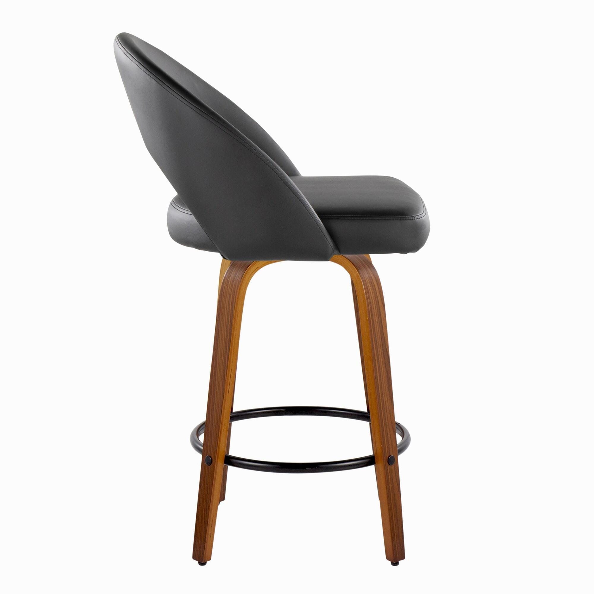 LumiSource Renee Counter Height Bar Stool (Set of 2), Black, large