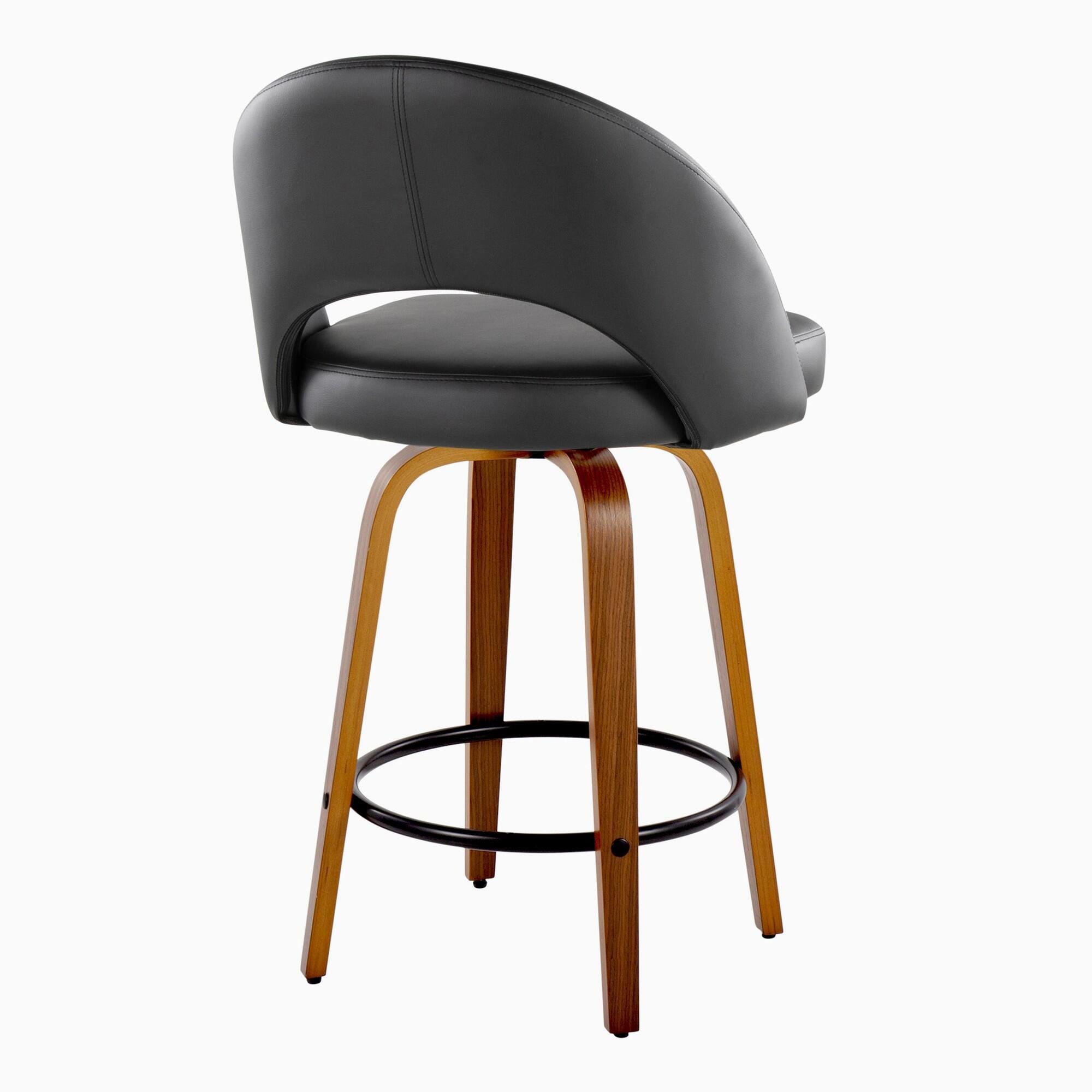 LumiSource Renee Counter Height Bar Stool (Set of 2), Black, large